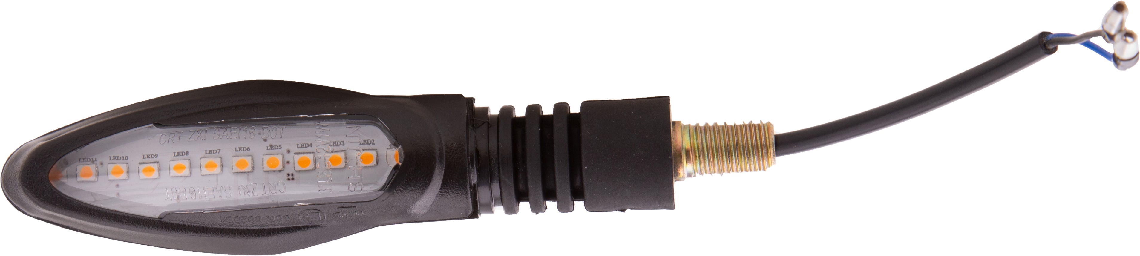 LED Blinker hinten - Passende Blinkeinheit für den hinteren Bereich Kompatibel mit dem Modell SXT Grizzy Ausgangsspannung: 12V Leistung: 1W Linke und rechte Seite sind separat bestellbar 2-polige Steckverbindung Maße (ohne Kabel): 130 x 30 x 35 mm (Länge