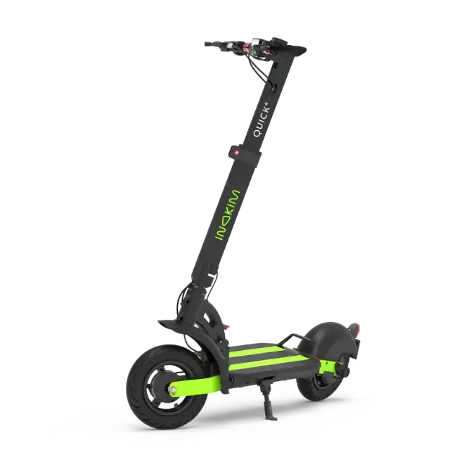 Quick 4 E-Scooter - Leistungsstarker 600W Motor: Erreiche Geschwindigkeiten bis zu 40 km/h. Große Reichweite: Bis zu 70 km mit einer einzigen Ladung. Faltbares Design: Einfach zu transportieren und zu lagern. Komfortable Fahrt: 10-Zoll-Luftreifen und Stoß