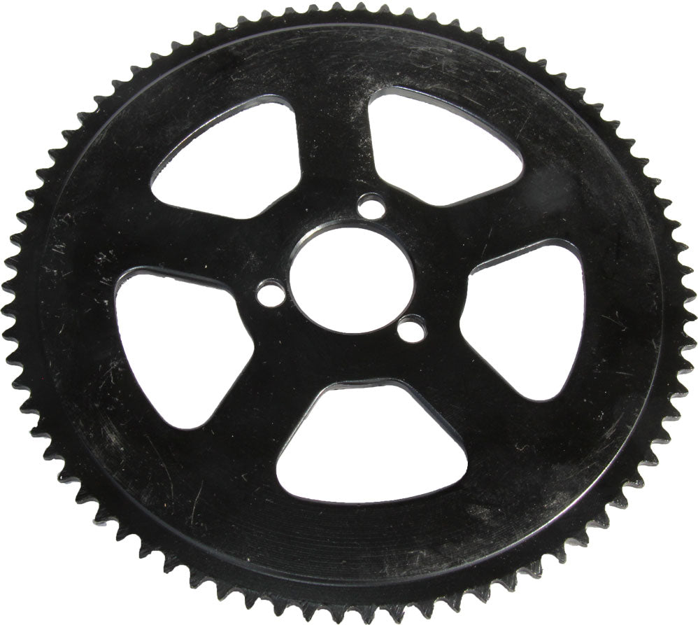 80er Zahnrad Ritzel groß (hinten) - Zahnrad, Antriebsritzel mit 80 Zähnen der Bohrungsdurchmesser beträgt Ø 29 mm Lochabstand Bohrung: 2,7 cm die Materialstärke beträgt 3 mm Außendurchmesser: 164 mm - von SXT-Scooters