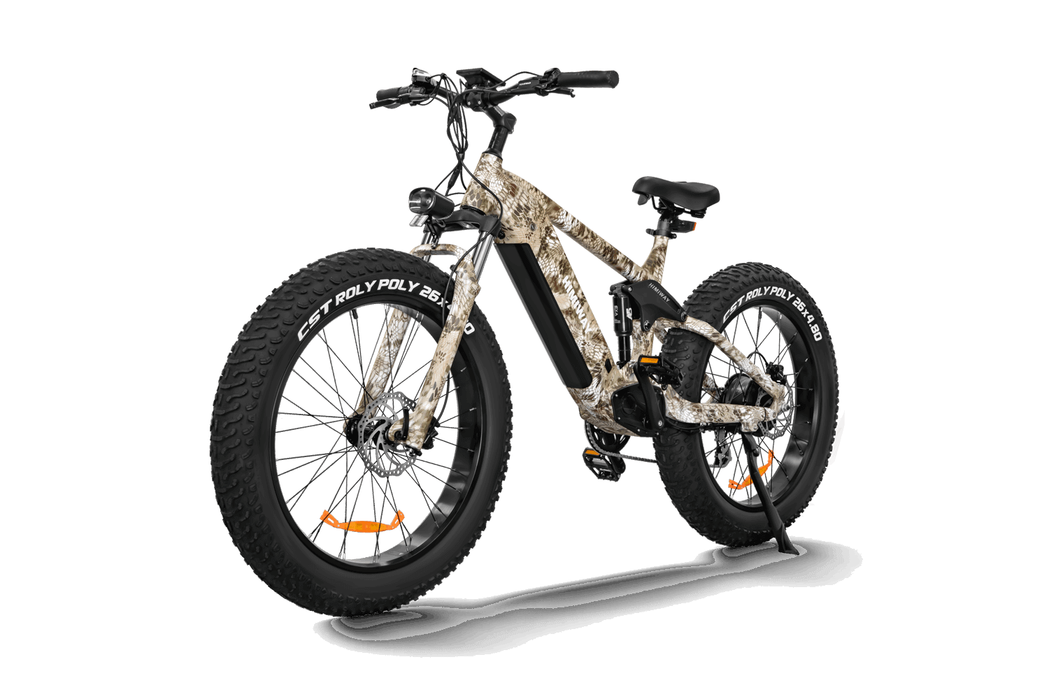D7 Cobra Fully E-Mountainbike - Leistungsstarke Vollfederung – Komfortable Fahrten auf unebenem Gelände. 26" x 4.8" Superbreitreifen – Exzellenter Grip und Stabilität auf allen Untergründen. Lange Akkulaufzeit – Weite Strecken ohne häufiges Aufladen. Hohe