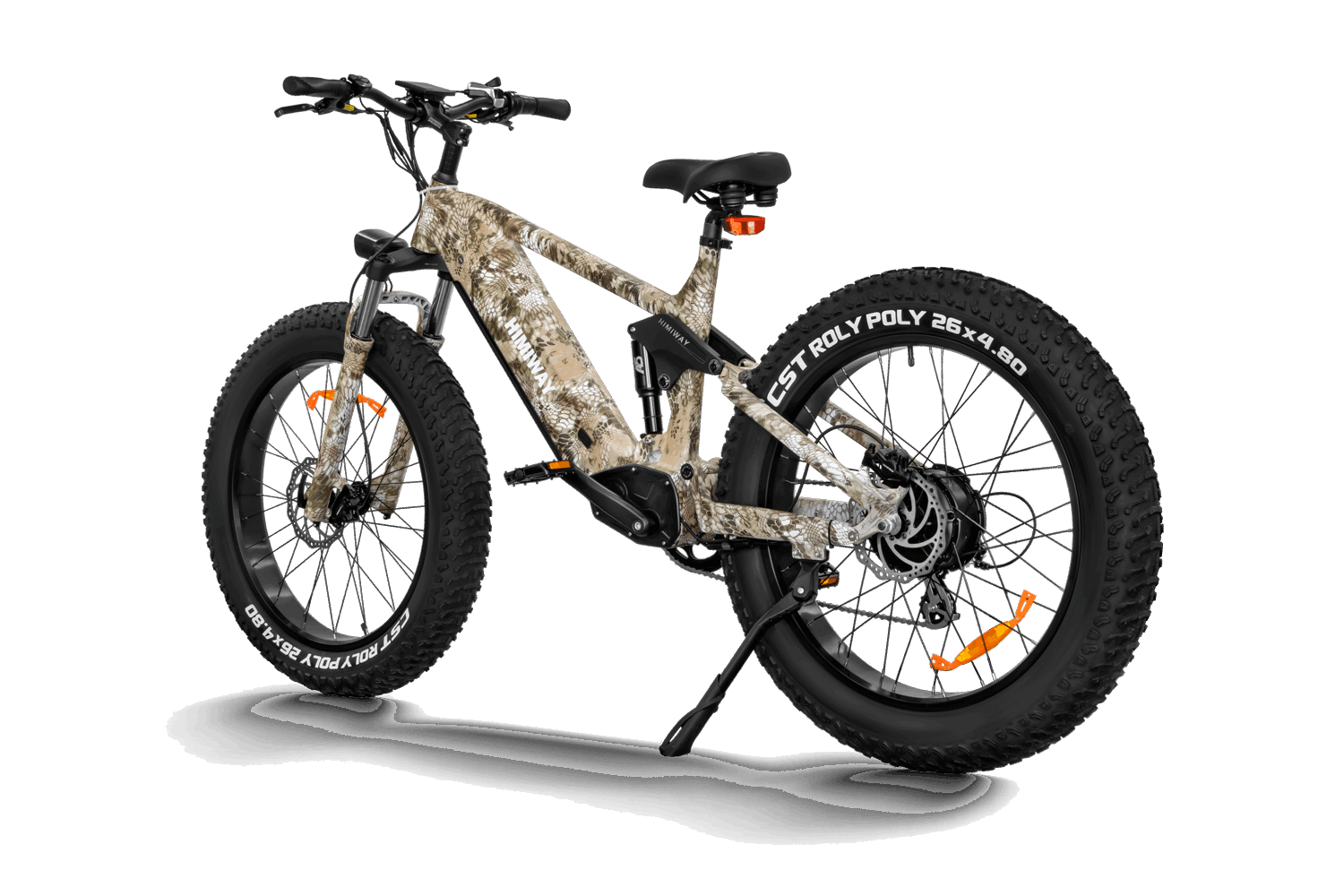 D7 Cobra Fully E-Mountainbike - Leistungsstarke Vollfederung – Komfortable Fahrten auf unebenem Gelände. 26" x 4.8" Superbreitreifen – Exzellenter Grip und Stabilität auf allen Untergründen. Lange Akkulaufzeit – Weite Strecken ohne häufiges Aufladen. Hohe