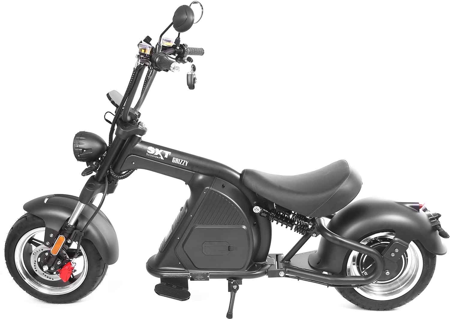 Grizzy E-Chooper - Kraftvoller 2700 W Motor: Bietet starke Beschleunigung und meistert mühelos auch steile Straßen. Hohe Reichweite von bis zu 70 km: Ideal für längere Fahrten ohne Zwischenladung. Herausnehmbarer Akku: Ermöglicht einfaches Aufladen zu Hau