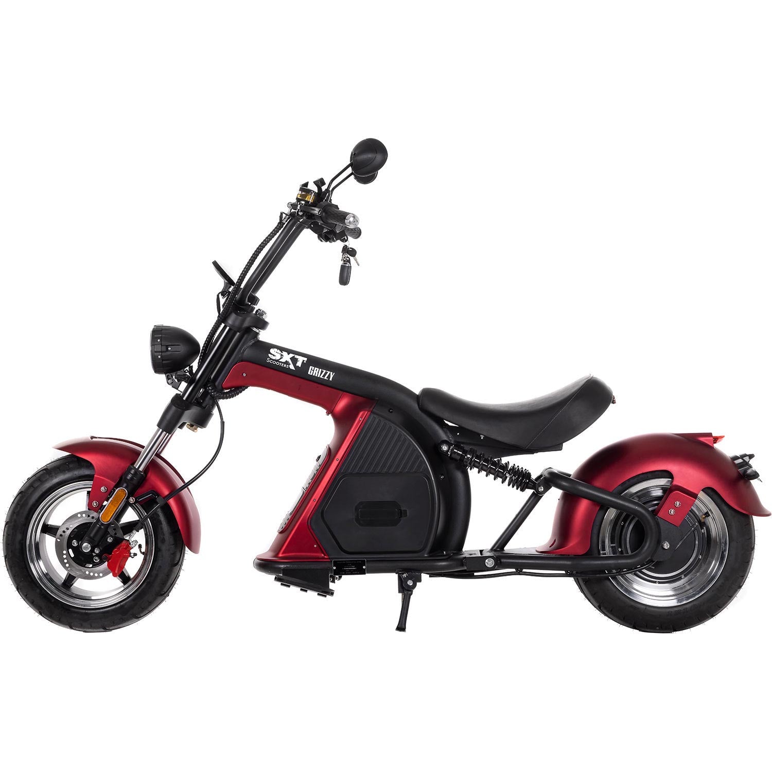 Grizzy E-Chooper - Kraftvoller 2700 W Motor: Bietet starke Beschleunigung und meistert mühelos auch steile Straßen. Hohe Reichweite von bis zu 70 km: Ideal für längere Fahrten ohne Zwischenladung. Herausnehmbarer Akku: Ermöglicht einfaches Aufladen zu Hau