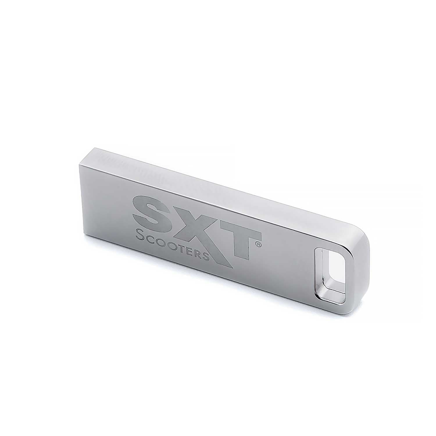 USB-Stick 2.0 - USB-Stick 2.0 mit SXT-Scooters Logo Kapazität: 8GB Farbe: Silber Maße: 4,2 x 1,2 x 0,4 cm (Länge x Breite x Höhe) - von SXT-Scooters