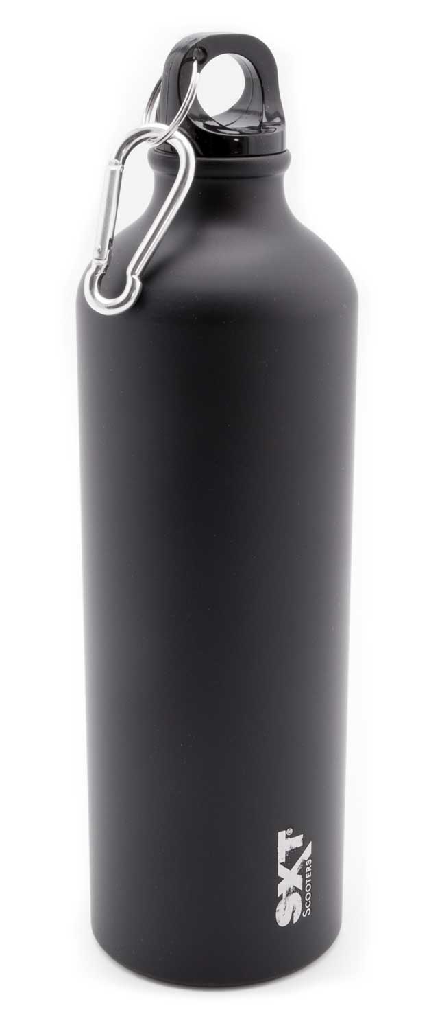 Trinkflasche - Moderne Outdoor Trinkflasche mit SXT-Scooters Aufdruck Material: Metall Farbton: Schwarz Höhe: 25,0 cm Durchmesser: 7,0 cm - von SXT-Scooters