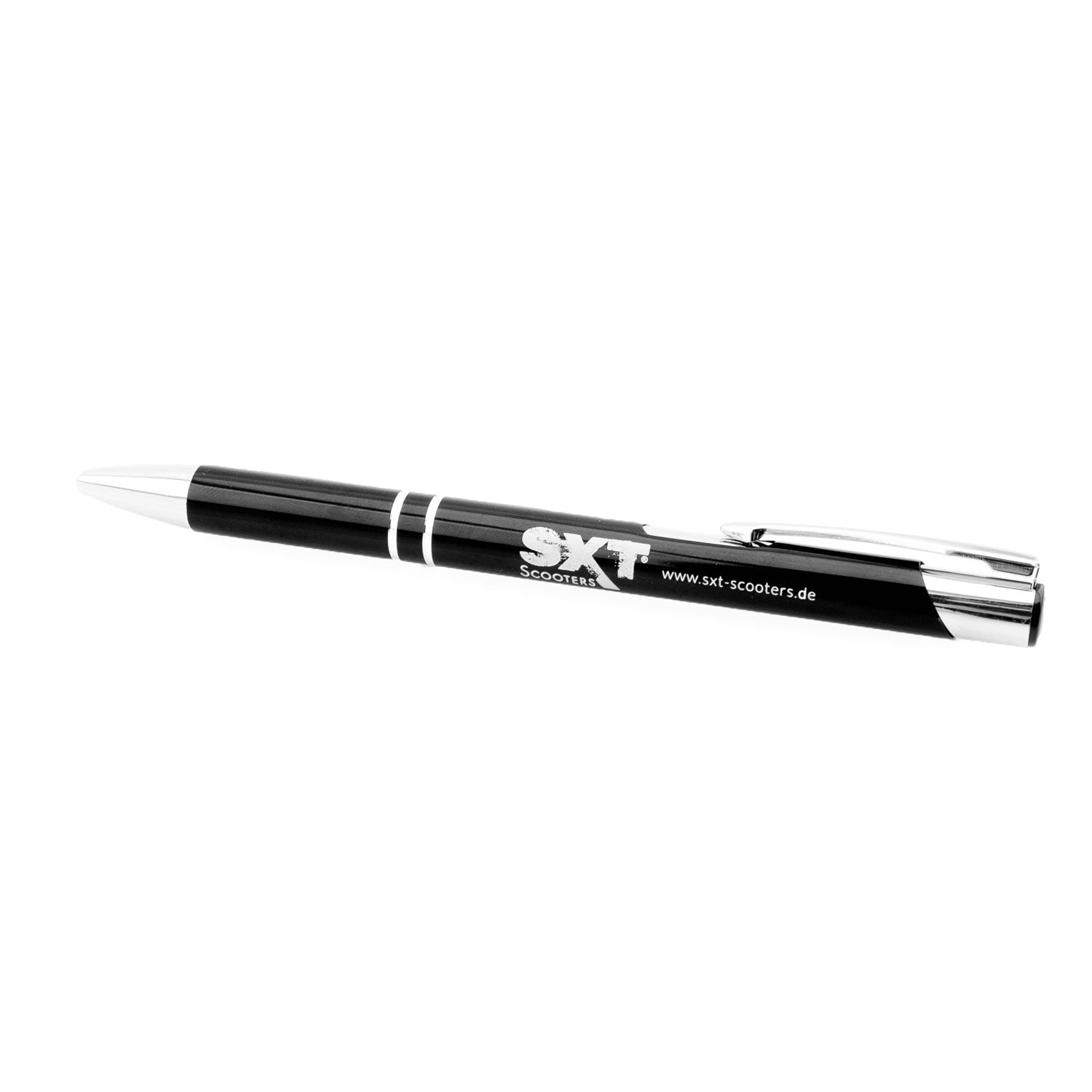 Kugelschreiber - Optisch moderner Kugelschreiber mit SXT-Scooters Aufdruck Farbton: Schwarz Gravierter Aufdruck Länge: 13,8 cm - von SXT-Scooters