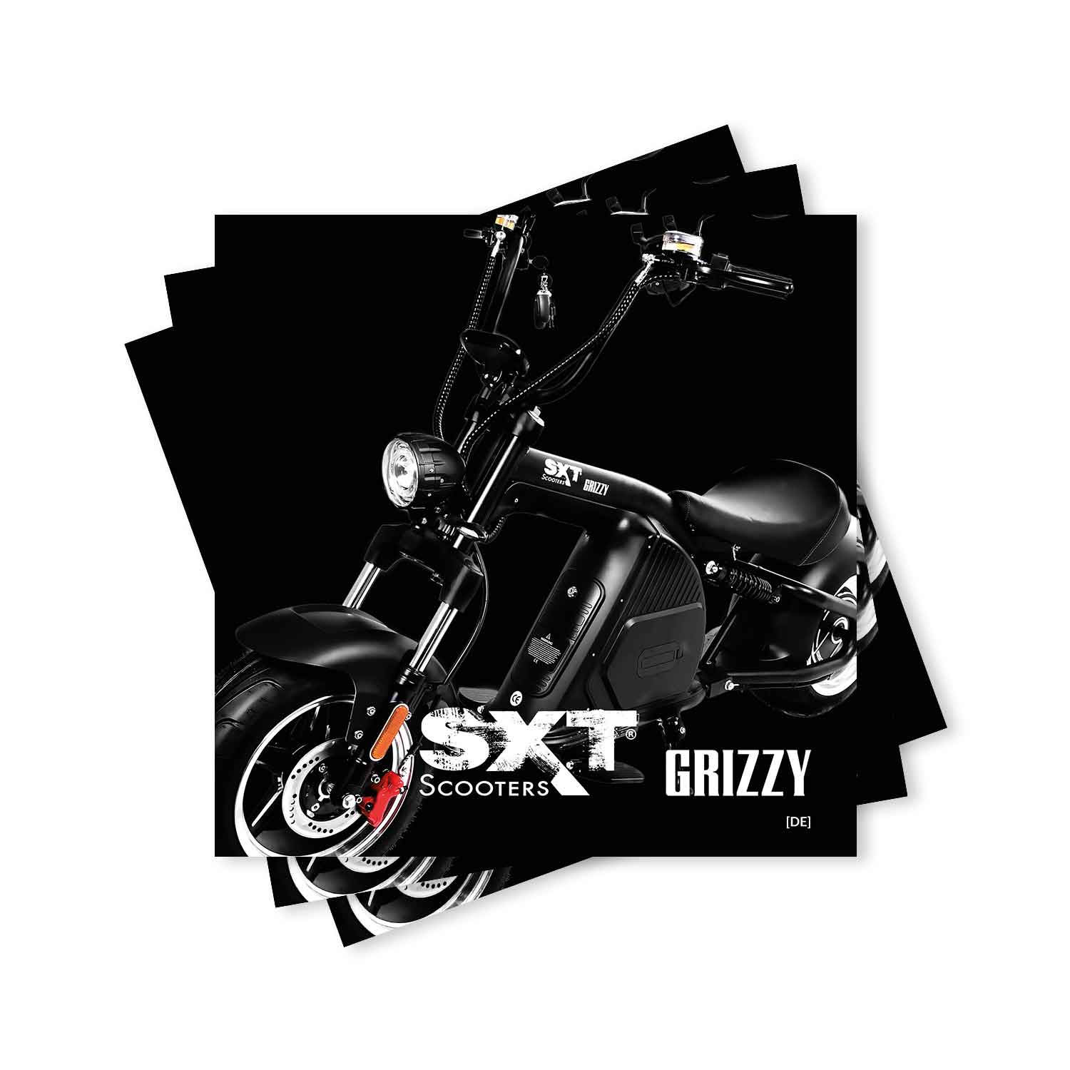 SXT Grizzy / SXT Grizzy GT Werbebroschüre (10er Pack) - Hochwertige Werbebroschüre für die Modelle SXT Grizzy und SXT Grizzy GT 16- und 20-seitiger Produktkatalog Maße: 210 x 210 mm - von SXT-Scooters