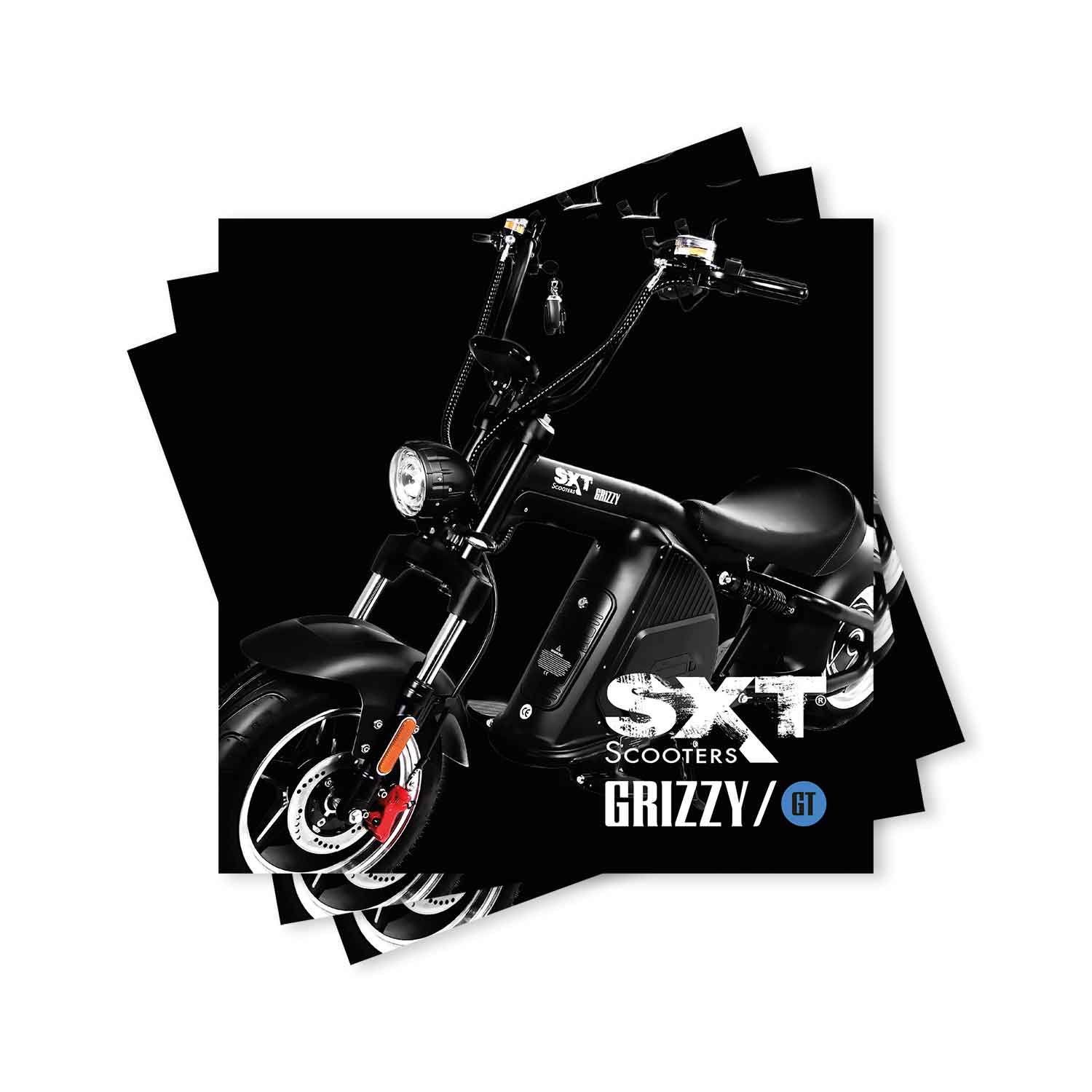 SXT Grizzy / SXT Grizzy GT Werbebroschüre (10er Pack) - Hochwertige Werbebroschüre für die Modelle SXT Grizzy und SXT Grizzy GT 16- und 20-seitiger Produktkatalog Maße: 210 x 210 mm - von SXT-Scooters