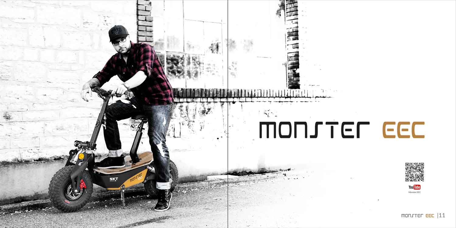 SXT Monster EEC Werbebroschüre (10er Pack) - Hochwertige Werbebroschüre für das Modell SXT Monster EEC 20-seitiger Produktkatalog Maße: 210 x 210 mm - von SXT-Scooters