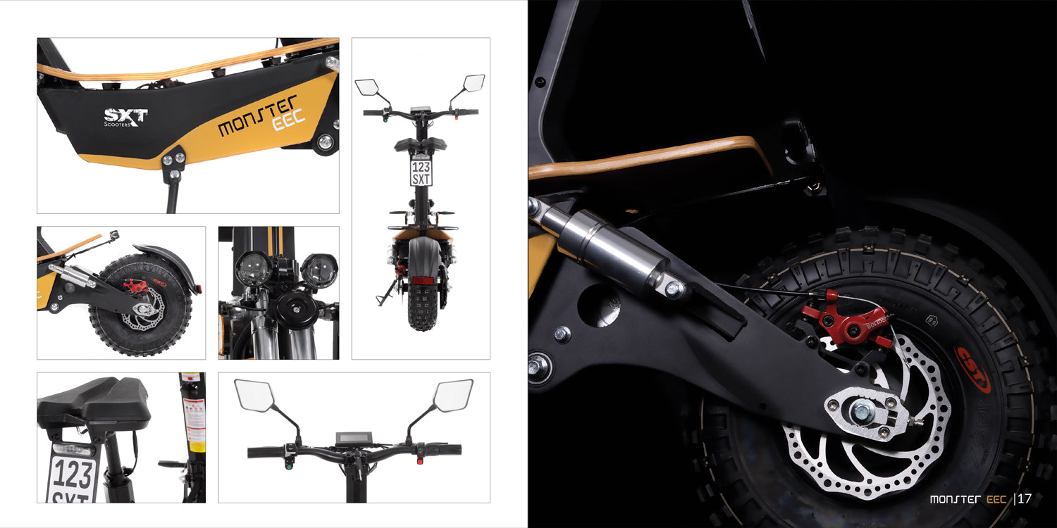 SXT Monster EEC Werbebroschüre (10er Pack) - Hochwertige Werbebroschüre für das Modell SXT Monster EEC 20-seitiger Produktkatalog Maße: 210 x 210 mm - von SXT-Scooters