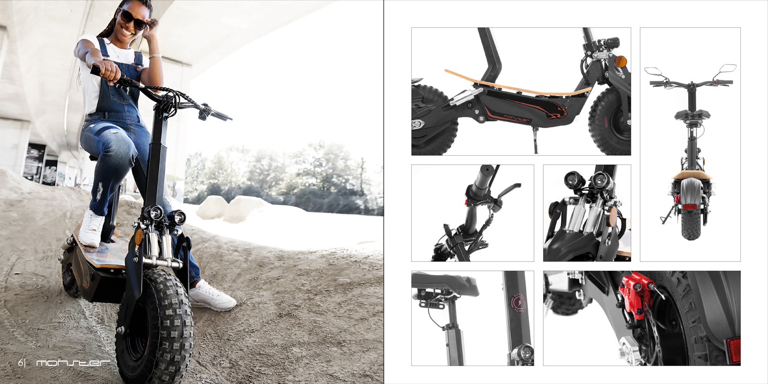 SXT Monster EEC Werbebroschüre (10er Pack) - Hochwertige Werbebroschüre für das Modell SXT Monster EEC 20-seitiger Produktkatalog Maße: 210 x 210 mm - von SXT-Scooters