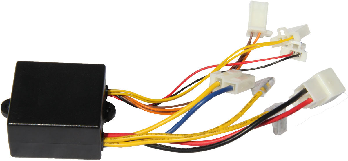 Steuergerät 24V / 100 Watt - elektronisches Steuergerät 24 Volt Betriebsspannung 100 Watt Maße: 5,2 x 4,7 x 3,2 cm Anschlußkabel: Motor, Batterie, Brake, Charger Port, Switch, Throttle. für alte Version mit Kickstartfunktion - von SXT-Scooters