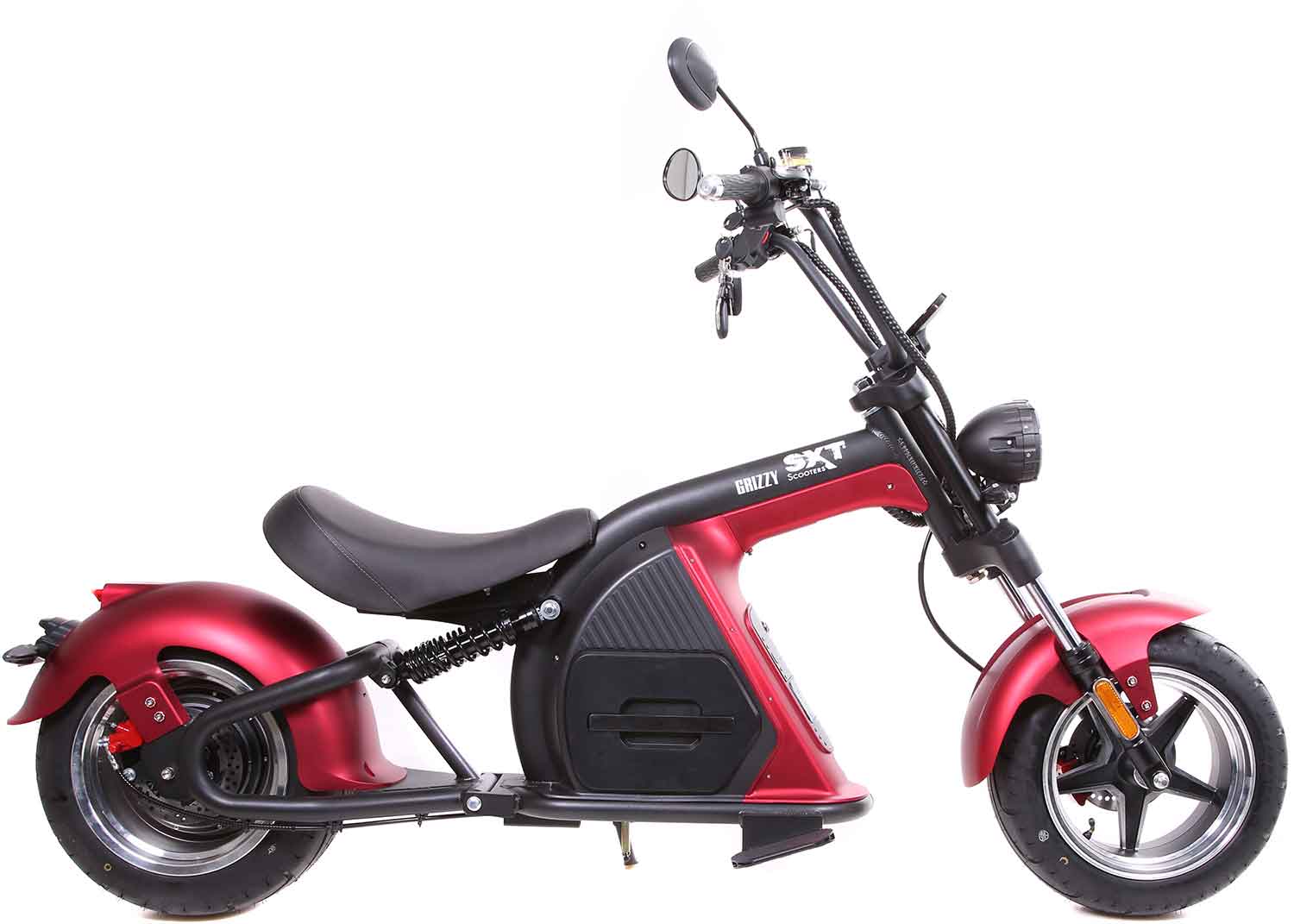 Grizzy E-Chooper - Kraftvoller 2700 W Motor: Bietet starke Beschleunigung und meistert mühelos auch steile Straßen. Hohe Reichweite von bis zu 70 km: Ideal für längere Fahrten ohne Zwischenladung. Herausnehmbarer Akku: Ermöglicht einfaches Aufladen zu Hau