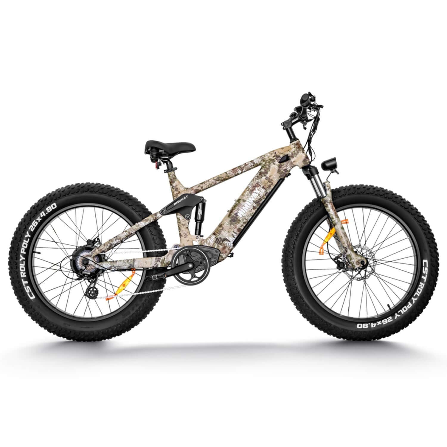 D7 Cobra Fully E-Mountainbike - Leistungsstarke Vollfederung – Komfortable Fahrten auf unebenem Gelände. 26" x 4.8" Superbreitreifen – Exzellenter Grip und Stabilität auf allen Untergründen. Lange Akkulaufzeit – Weite Strecken ohne häufiges Aufladen. Hohe