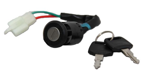 Schlüsselschalter, Zündschloss - Zündschloss / Schlüsselschalter 1- stufig für Scooter ohne Licht oder 2-stufig für Scooter mit Licht passend für alle Spannungen (12V, 24V, 36V, etc.) mit entsprechender Verkabelung Zündschloss wird in das obere Ende der s