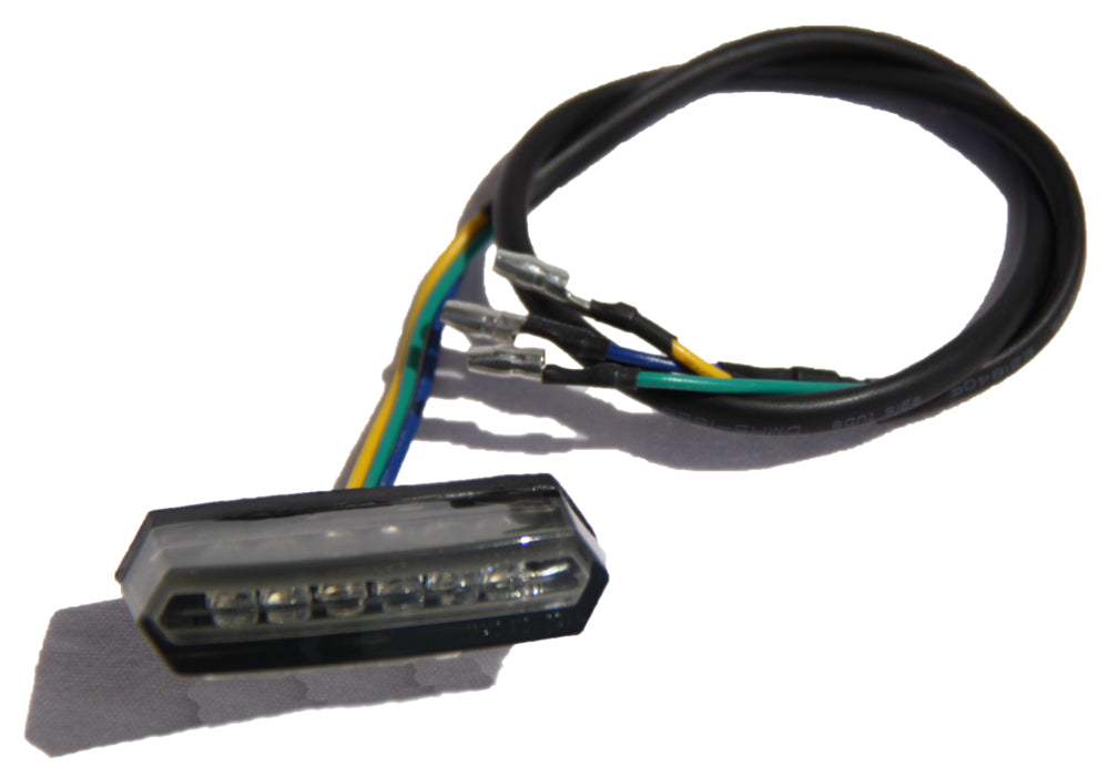 Mini LED Rücklicht - 12V - Mini LED Rücklicht mit zusätzlicher Bremslichtfunktion Abmessungen 45 x 12mm Betriebsspannung 12V verkabelt mit E-Prüfzeichen daher keine TÜV Eintragung notwendig - von SXT-Scooters