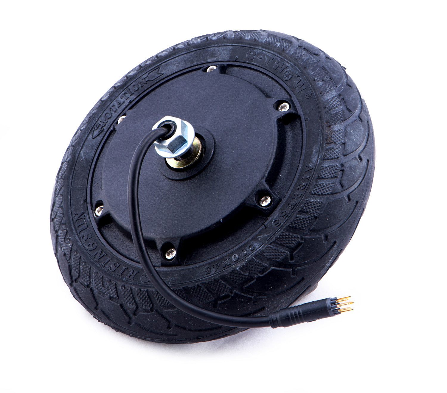 Nabenmotor Vorderrad 500W - bürstenloser DC Nabenmotor mit 500 Watt max. Leistung inkl. Reifen 200 x 45 (Luftkammerreifen) leiser Antrieb durch bürstenlosen Nabenmotor der Nabenmotor erreicht eine Höchstgeschwindigkeit von 30 km/h Energieverbrauch 7,5 Wh