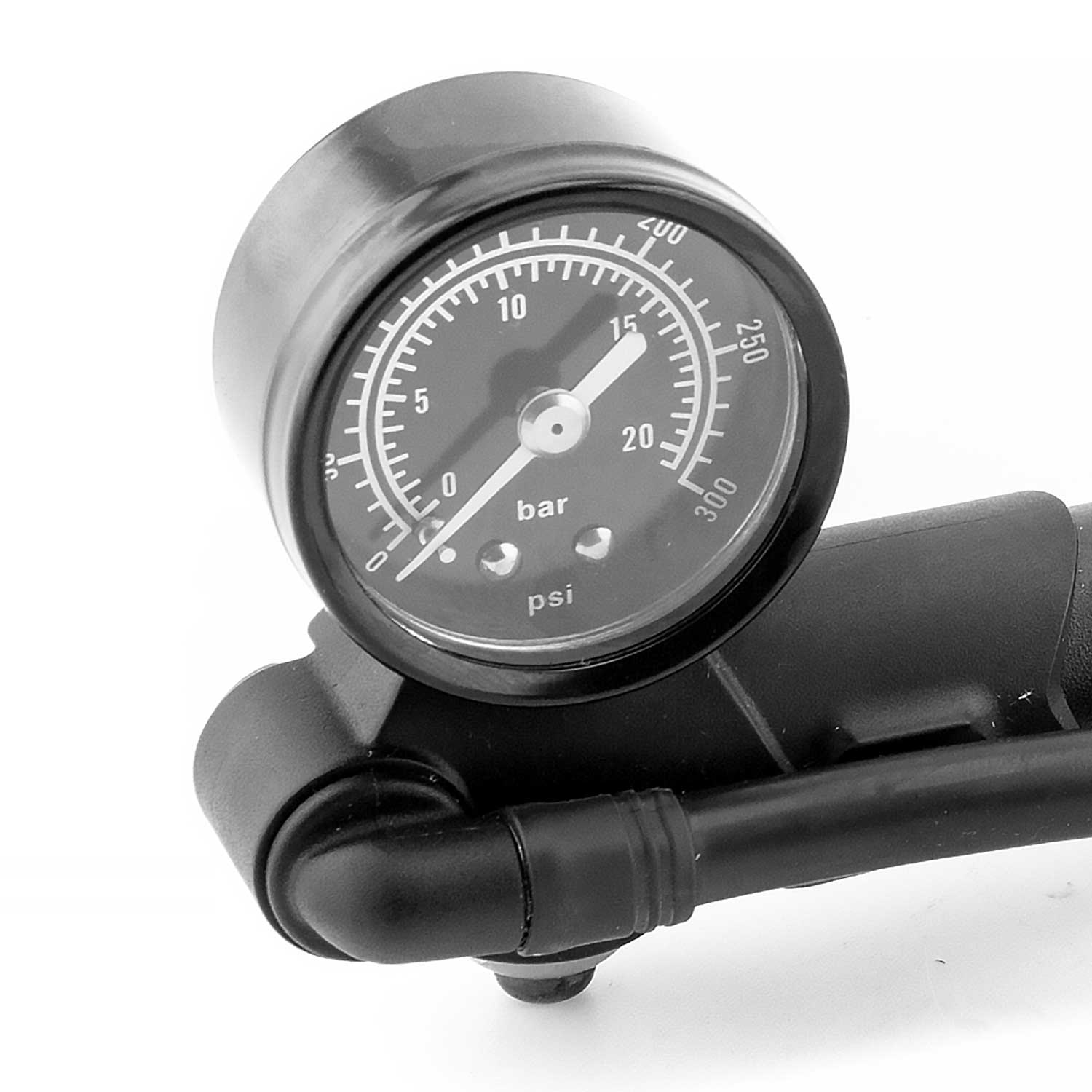 Luftpumpe nur für KS-Luftfederungen - der Lieferumfang beinhaltet: 1x Luftpumpe von Secura 1x Halterung mit Schrauben (zur Befestigung an der Lenkerstange) Technische Daten: mit Manometer (bis 20 Bar/ 300 psi) schwenkbarer Ventilschlauch verlängerbare Tel