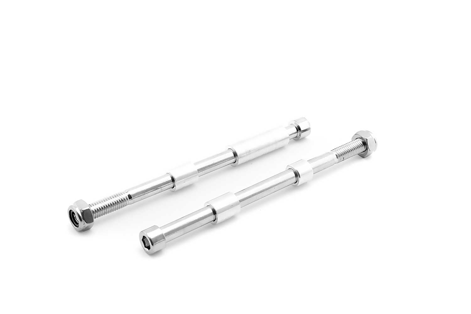 Achse Set - vorne & hinten - Achse Set vorne & hinten Geeignet für die Modelle SXT 500EEC und SXT 1000 Turbo Achsenlänge 170 mm inkl. Muttern und Distanzhülsen - von SXT-Scooters