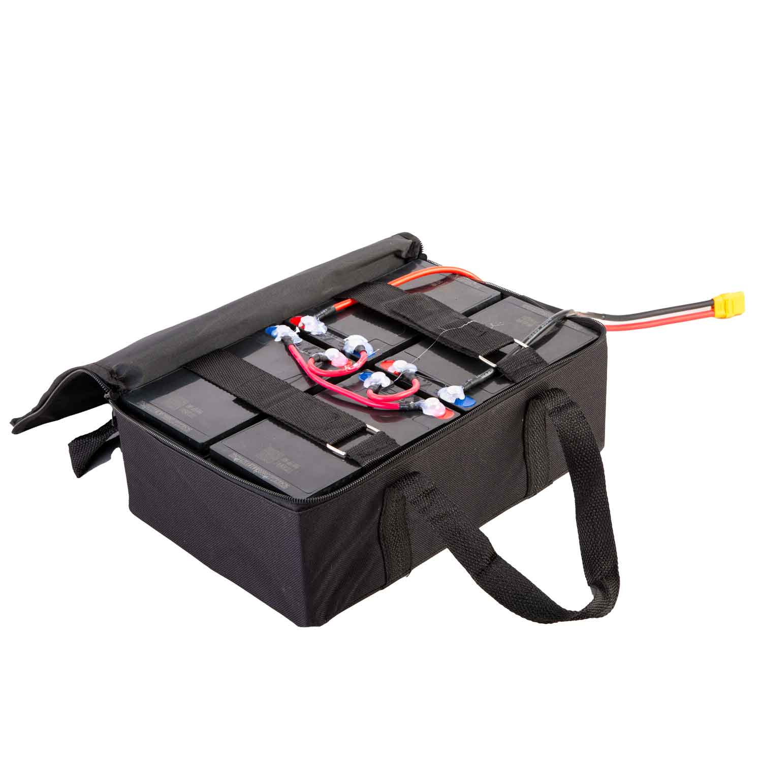 Bleiakku 48V 12Ah - SP0051.1 - mit schwarzem Stecker: passend für die Modelle SXT 1000XLEEC - Facelift und SXT Monster 2000W SP0051.2 - mit schwarzem Stecker und Doppelkabel mit 2 Sicherungskasten: passend für das Modell SXT 1600XL SP0051.3 - mit XT90 Ste