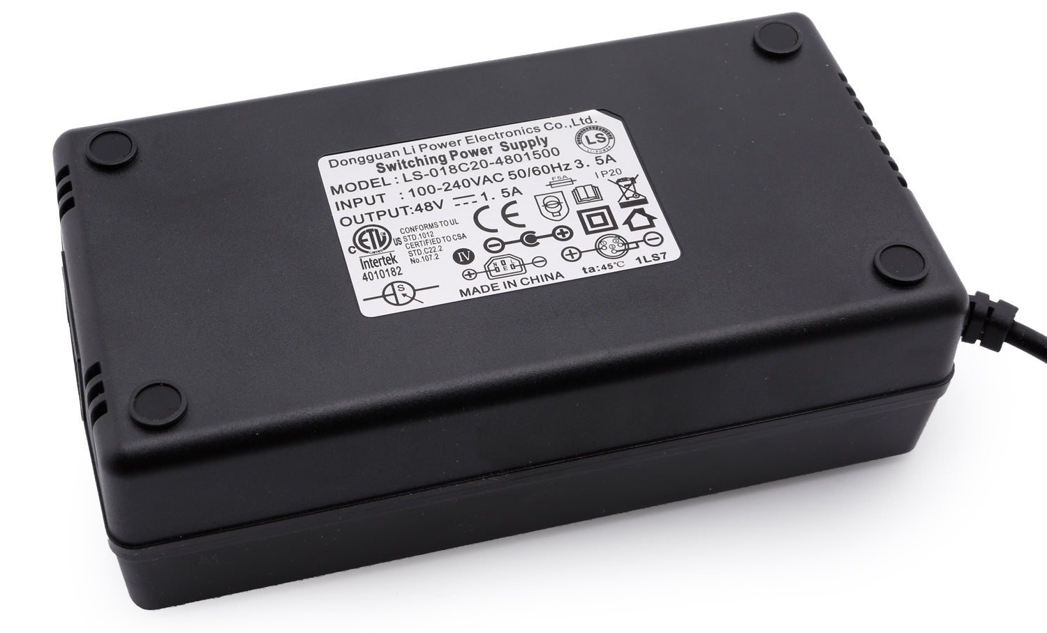 Ladegerät 48V / 1,5A - Ladegerät für Bleiakkus 48 Volt Betriebsspannung Eingang/Input: AC 100V - 240V 50/60 Hz 3.5 A Ausgang/Output: 48V 1.500 mA / 1.5 A (Ausgangsstärke kann bis 1,8 A variieren) XLR Steckverbinder mit integrierter LED-Anzeige und Auto-Ab