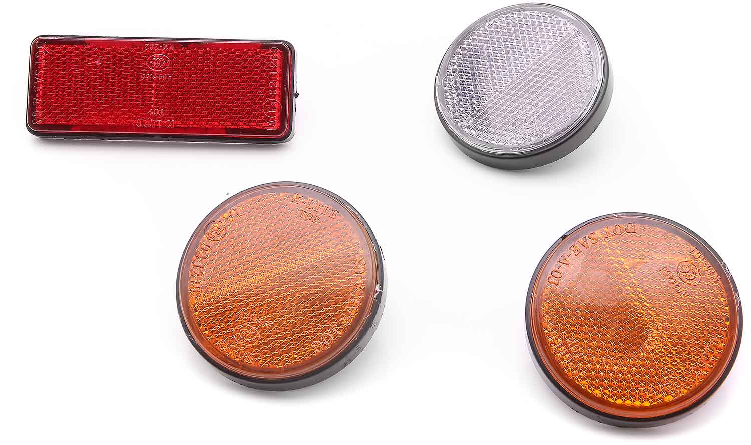 Reflektor Set - Reflektoren Set bestehend aus: 2 seitliche Reflektoren orange 1 Reflektor hinten rot 1 Reflektor vorne weiß Das Reflektoren Set ist ein passendes Ersatzteil für Elektro Scooter mit Straßenzulassung - von SXT-Scooters