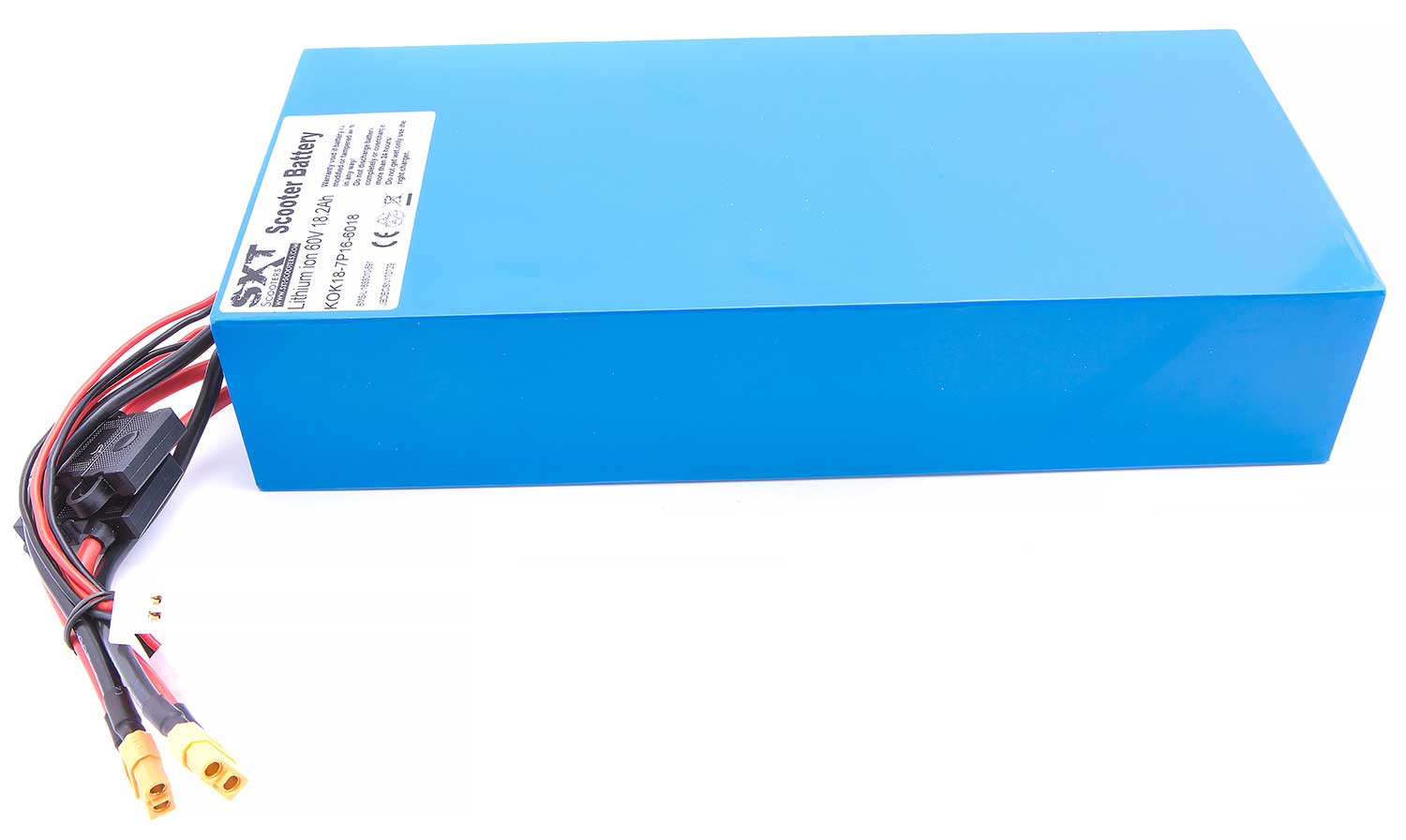 Li-Ion Akku 60V / 18,2Ah - Lithium Ionen Akku mit einer Leistung von 60V und 18,2Ah Passend für das Modell SXT Ultimate Pro Maße: 33,4 x 14,9 x 7,0 cm (LxBxH) Inkl. Flachstecksicherung - von SXT-Scooters
