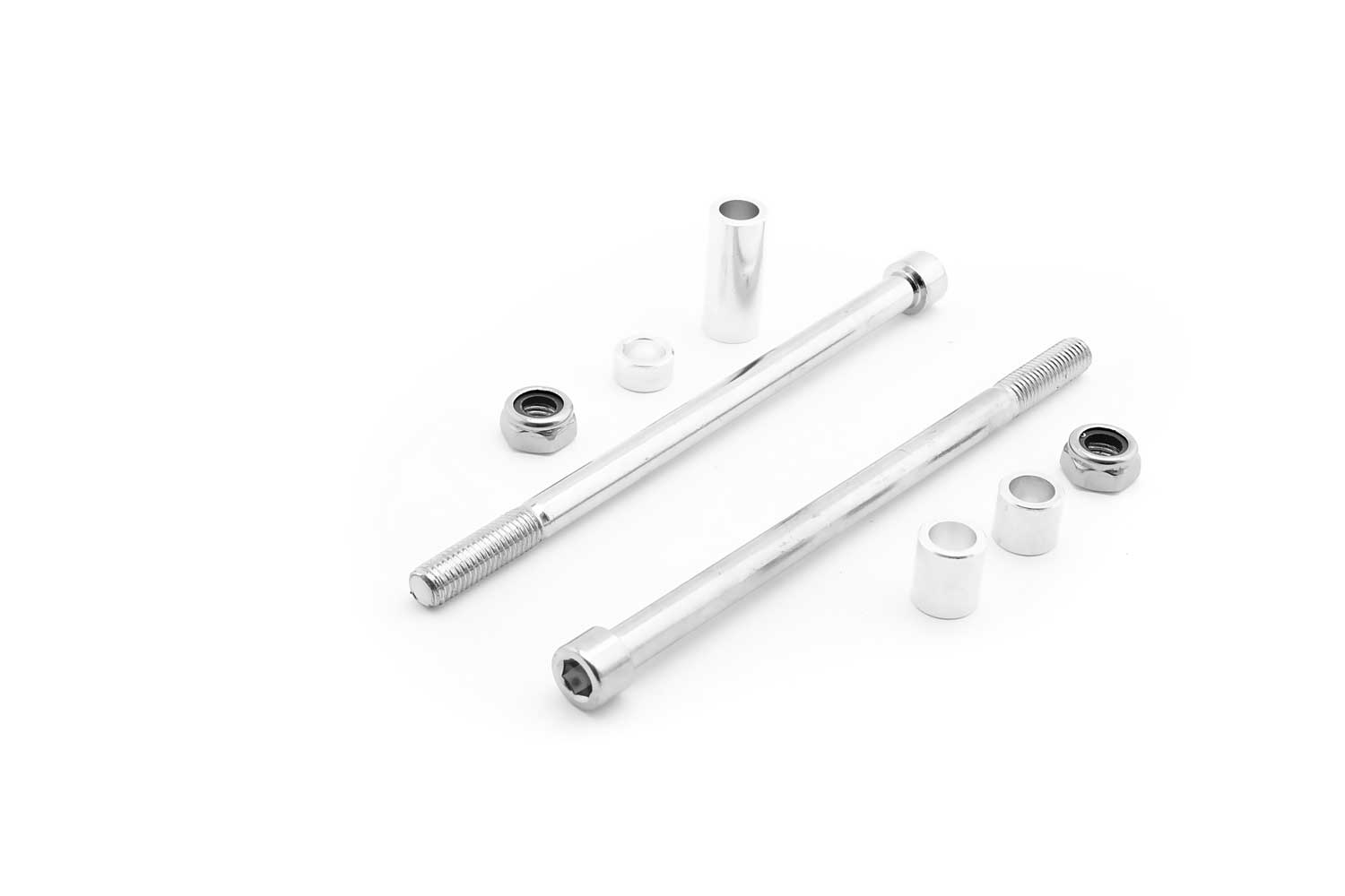 Achse Set - vorne & hinten - Achse Set vorne & hinten Geeignet für die Modelle SXT 1000XLEEC und SXT 1600XL Achsenlänge 170 mm inkl. Muttern und Distanzhülsen - von SXT-Scooters