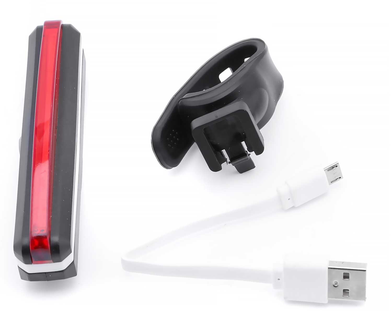 Rücklicht - Rücklicht Rot passend zu SXT Velox wiederaufladbare Lithium-Polymer Batterie (3.7V 500mAh) kann am PC oder Ladegerät aufgeladen werden inkl. Ladekabel und Gummihalterung kann an der Sattelstange befestigt werden die Stärke des Lichtes kann in