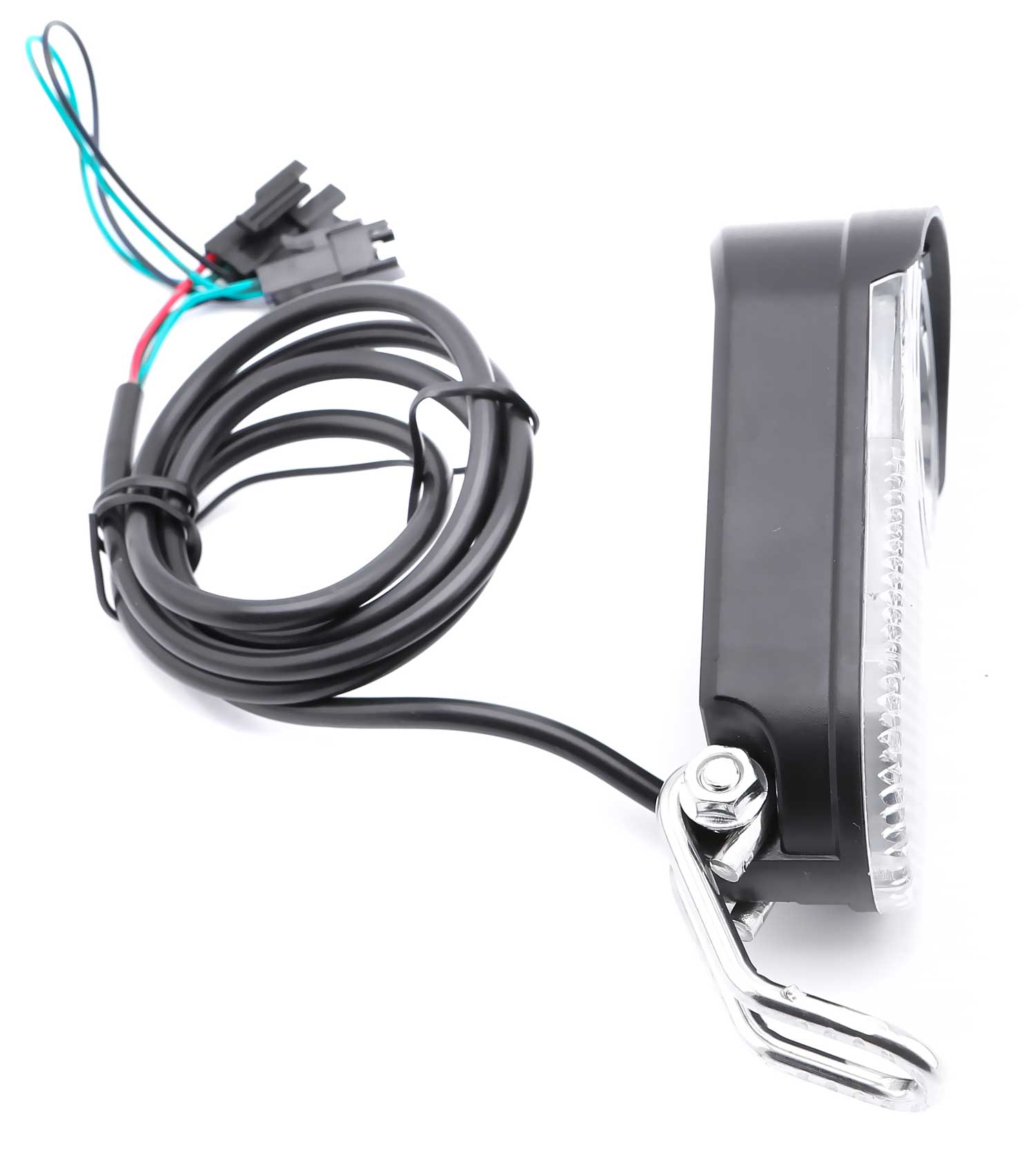 Vorderlicht - LED Vorderlicht 12V Betriebsspannung 120 lm Farbe schwarz Maße: 9,10 x 4,90 x 2,80 cm (HxBxT) inkl. Metallhalterung & intigriertem Reflektor - von SXT-Scooters
