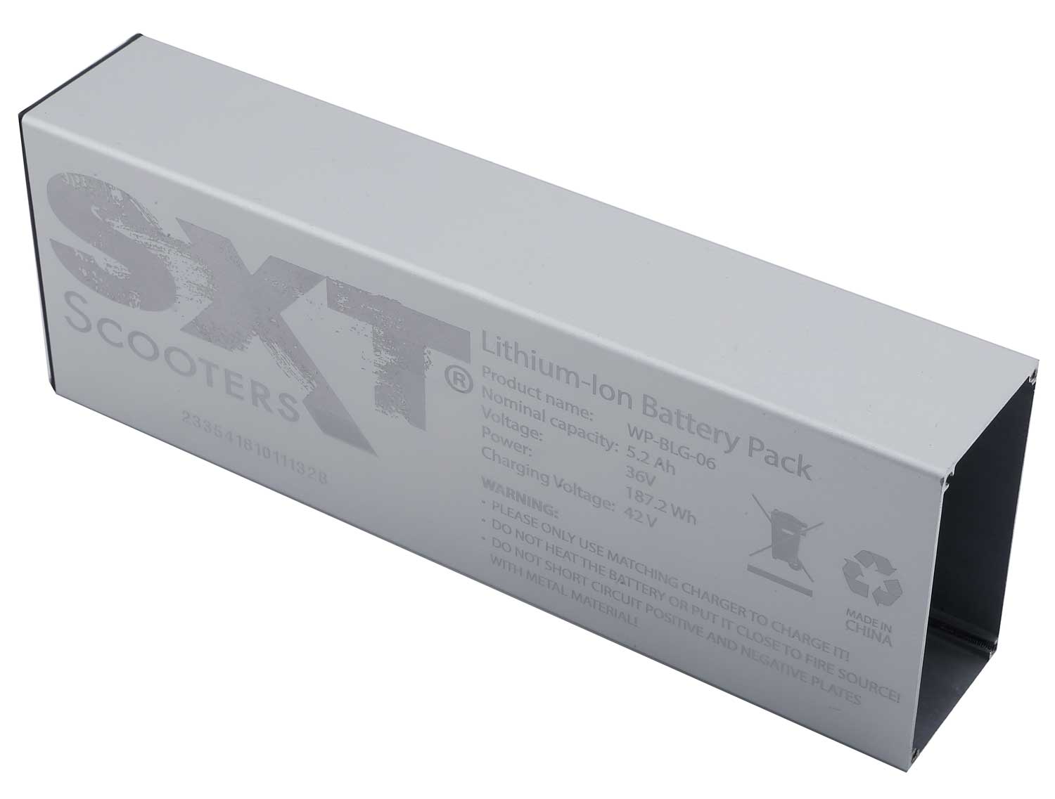 Akkugehäuse Aluminium - Gehäuse für den Akku Material: Aluminium Geeignet für das Modell SXT Velox Maße: 23,5 x 8,0 x 4,5 cm (Länge x Höhe x Tiefe) - von SXT-Scooters