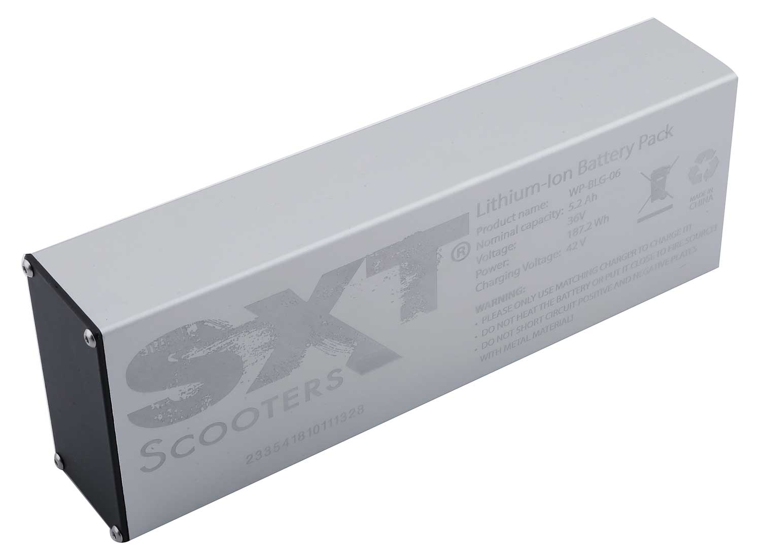 Akkugehäuse Aluminium - Gehäuse für den Akku Material: Aluminium Geeignet für das Modell SXT Velox Maße: 23,5 x 8,0 x 4,5 cm (Länge x Höhe x Tiefe) - von SXT-Scooters