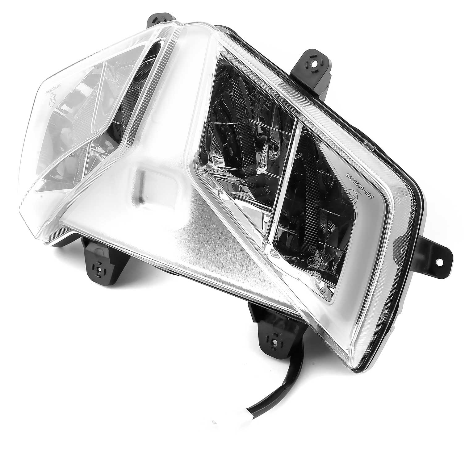 LED Vorderlicht - ein LED Vorderlicht 12V Maße: ca. 18,00 x 31,00 x 17,00 (HxBxT) keine Schrauben für die Montage vorhanden mit einer Steckverbindung - von SXT-Scooters