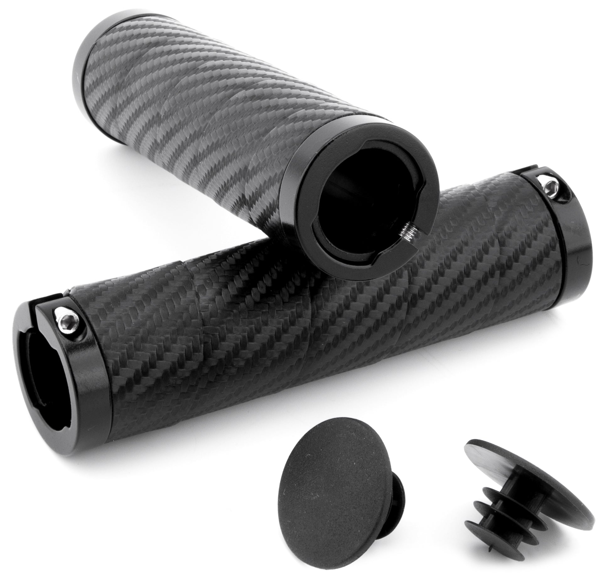 Lenkergriff Set - 1 Paar leichte Lenkergriffe (1x für links & 1 x für rechts) sicherer Lenkerhalt Farbe schwarz inklusive Schrauben & Schutzkappen ohne Lenkerstange mit Gewinde - von SXT-Scooters