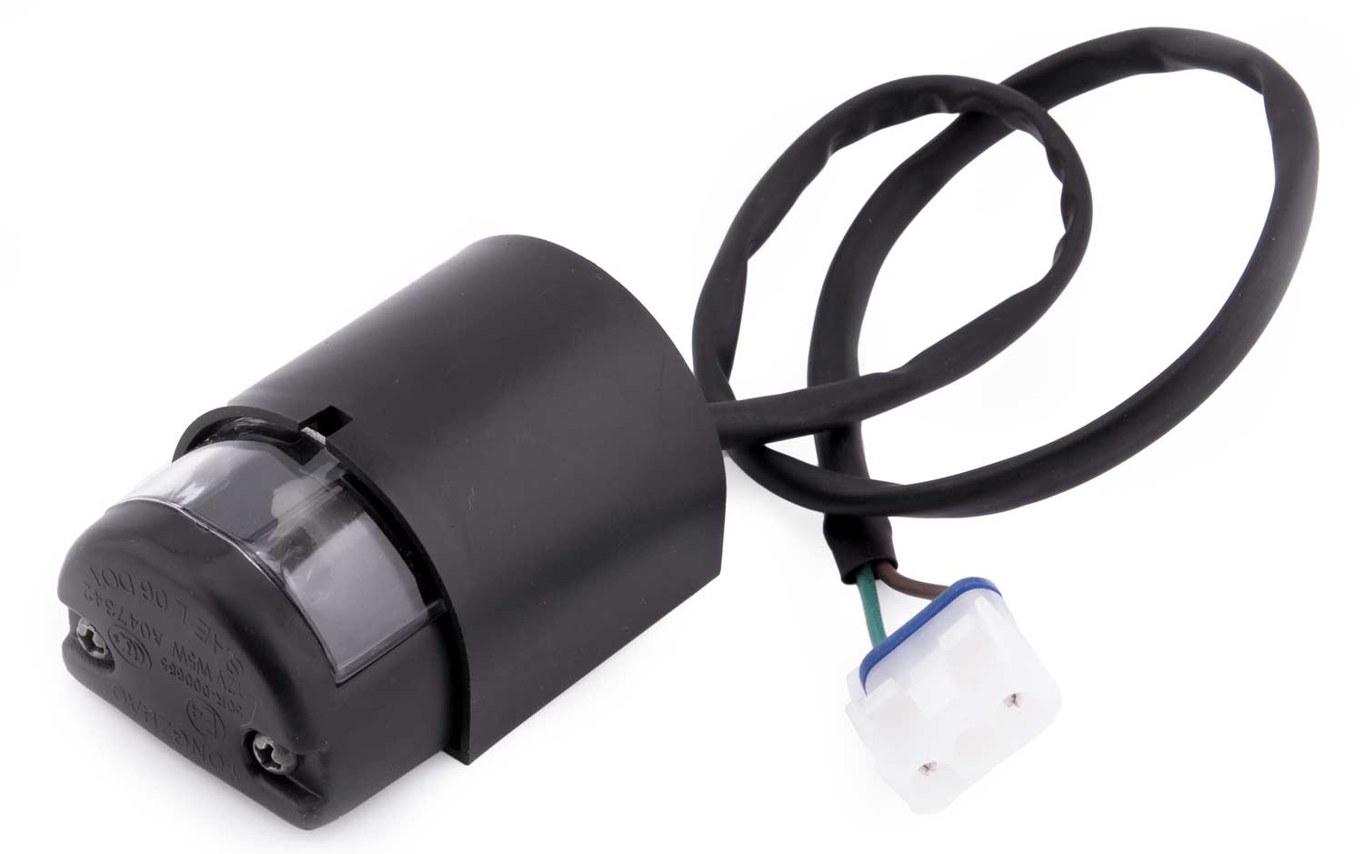 Nummernschildbeleuchtung - Passende Beleuchtung für das Nummernschild Ausgangsspannung: 12V 2-polige Steckverbindung Maße (ohne Kabel): 5,0 cm x 3,5 cm x 7,0 cm (L x B x H) - von SXT-Scooters