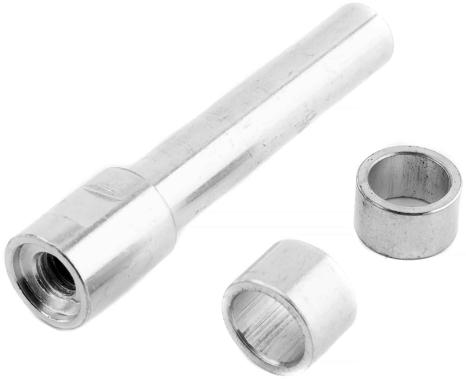 Achsen Set für Hinterrad - passende Achse des Hinterrades für das Modell SXT MAX Set bestehend aus drei Teilen kompatibel mit Hinterrad SP0895 Achsenlänge: 10 cm Inkl. zwei Distanzhülsen 1,1 cm und 1,4 cm - von SXT-Scooters