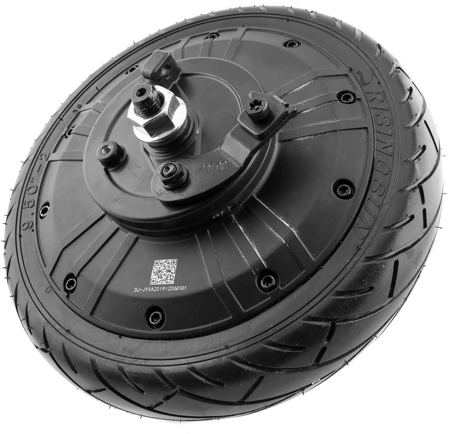 Bürstenloser Nabenmotor 36V/350W mit Reifen - passender Nabenmotor für das Modell SXT MAX Betriebsspannung: 36V Nennleistung: 350W Reifenmaß: 9,50" - 2 Durchmesser: 19 cm - von SXT-Scooters