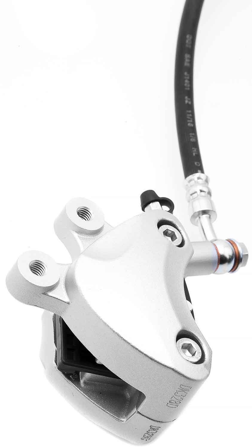 Hydraulische Bremsanlage - Passende hydraulische Vorderradbremse für das Modell SXT Gekko V3 Inkl. Bremsgriff und Behälter für Bremsflüssigkeit 2-polige Steckverbindung Länge: 85 cm - von SXT-Scooters