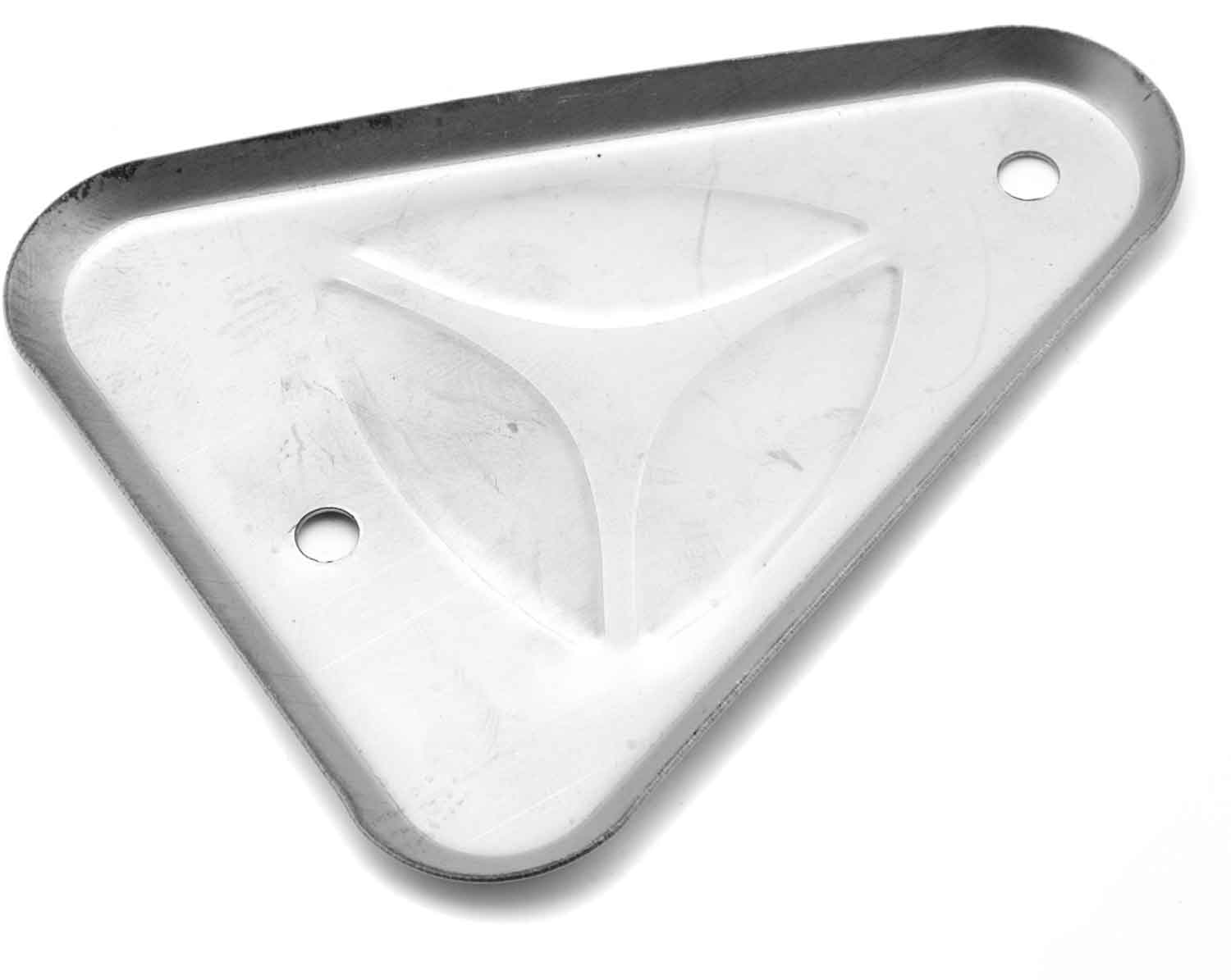 Zierblende Trittbrett - Passende Trittbrett Zierblende für die Modelle SXT Z3 und SXT Raptor V3 Material: Aluminium Farbe: silber Maße: 7,0 x 8,5 x 0,5 cm - von SXT-Scooters