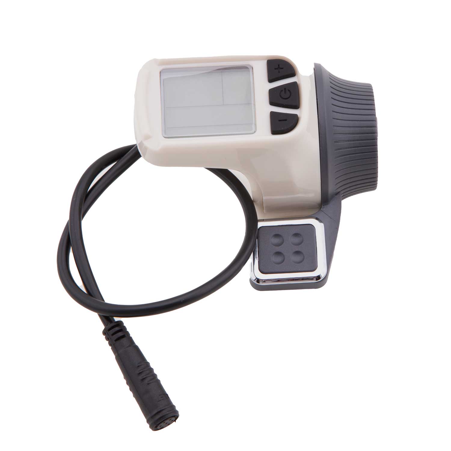LCD-Display 36V - Passende LCD-Tachoeinheit mit integriertem Gashebel für die Modelle SXT Buddy V2 und SXT Buddy V2 eKFV Maße: 7,5 x 7,5 x 5,7 cm (Länge x Breite x Höhe) Betriebsspannung: 36V In Zwei Farben erhältlich: Schwarz und Weiß - von SXT-Scooters