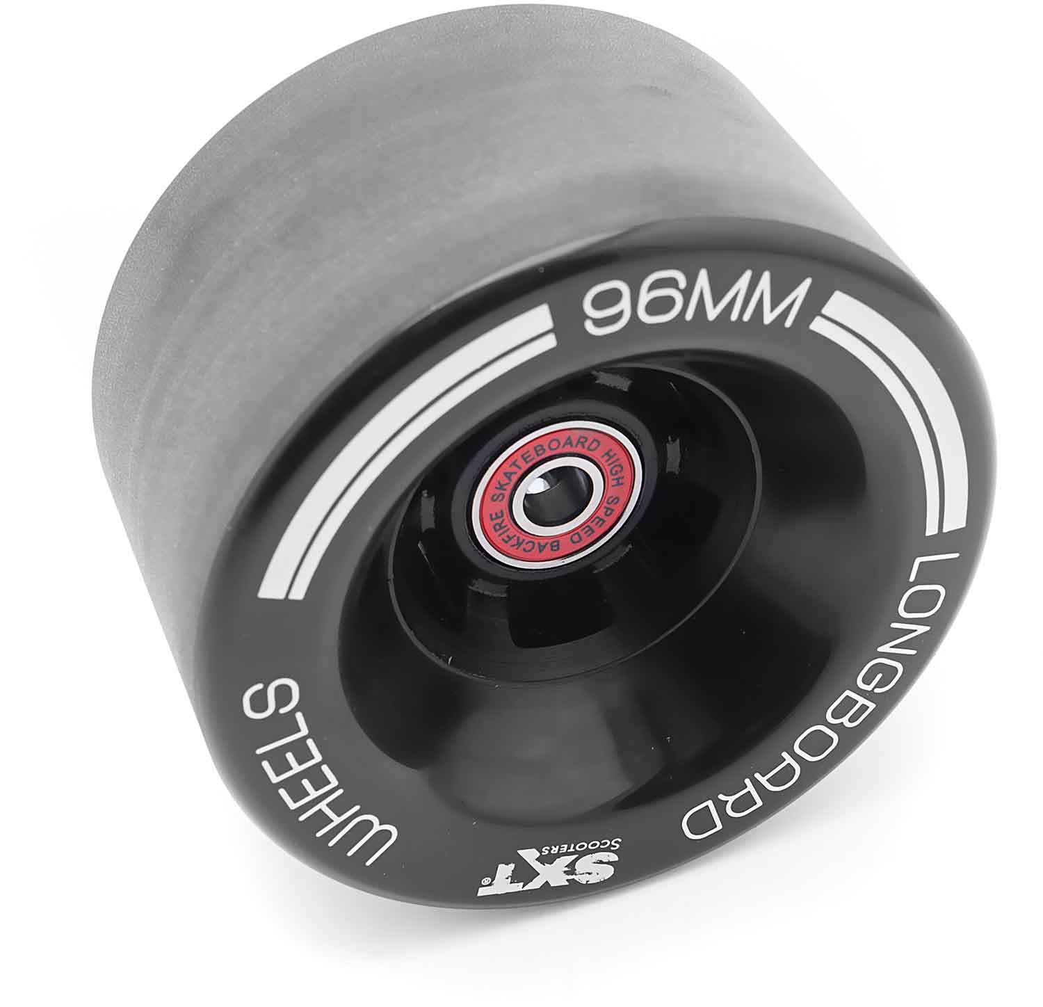 Reifen mit Felge - passender Reifen mit Felge für das Modell SXT Board GT Durchmesser: 9,6 cm Rollenhärte: 80A SHRAA - von SXT-Scooters