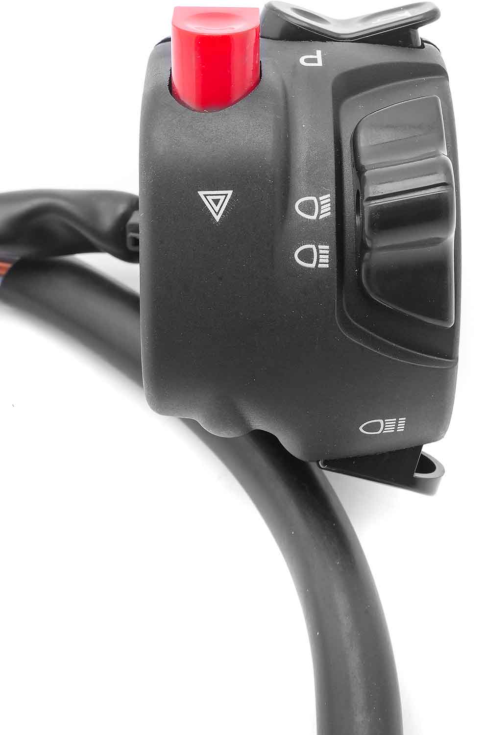 Bedienelement linke Seite - passendes linkes Bedienelement für das Modell SXT Z3 Betriebsspannung: 60V Beinhaltet Schalter: Abblendlicht / Fernlicht, Lichthupe, Warnblinker, Hupe, Blinker Kabellänge: 44 cm - von SXT-Scooters