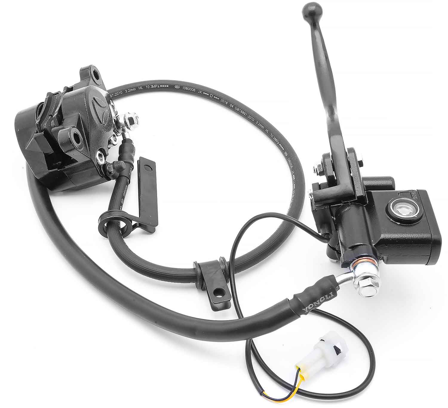 Hydraulische Bremsanlage - Passende hydraulische Bremsanlage für die Modelle SXT Z3 und SXT Raptor V3 ACHTUNG: Artikel in verschiedenen Varianten erhältlich ( vorne und hinten ) Artikel beinhaltet Bremsgriff, Bremssattel, Bremskabel, Anschluss für Endscha