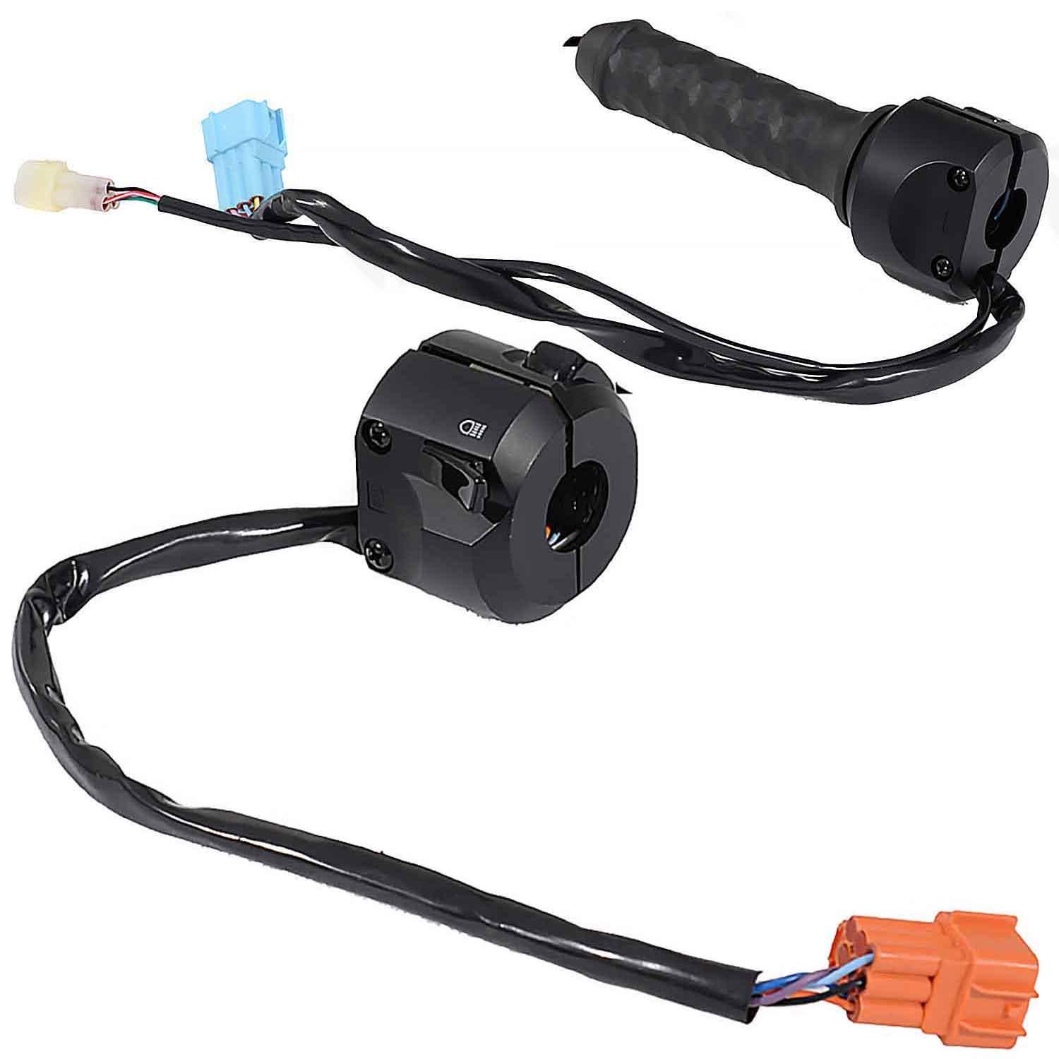 Bedieneinheit - Passende Bedienelemente für das Modell SXT Yadea G5 Linke und rechte Bedieneinheit separat bestellbar Technische Attribute zur linken Bedieneinheit: Abblendlicht / Fernlicht Lichthupe Blinker Hupe Technische Attribute zur rechten Bedienein