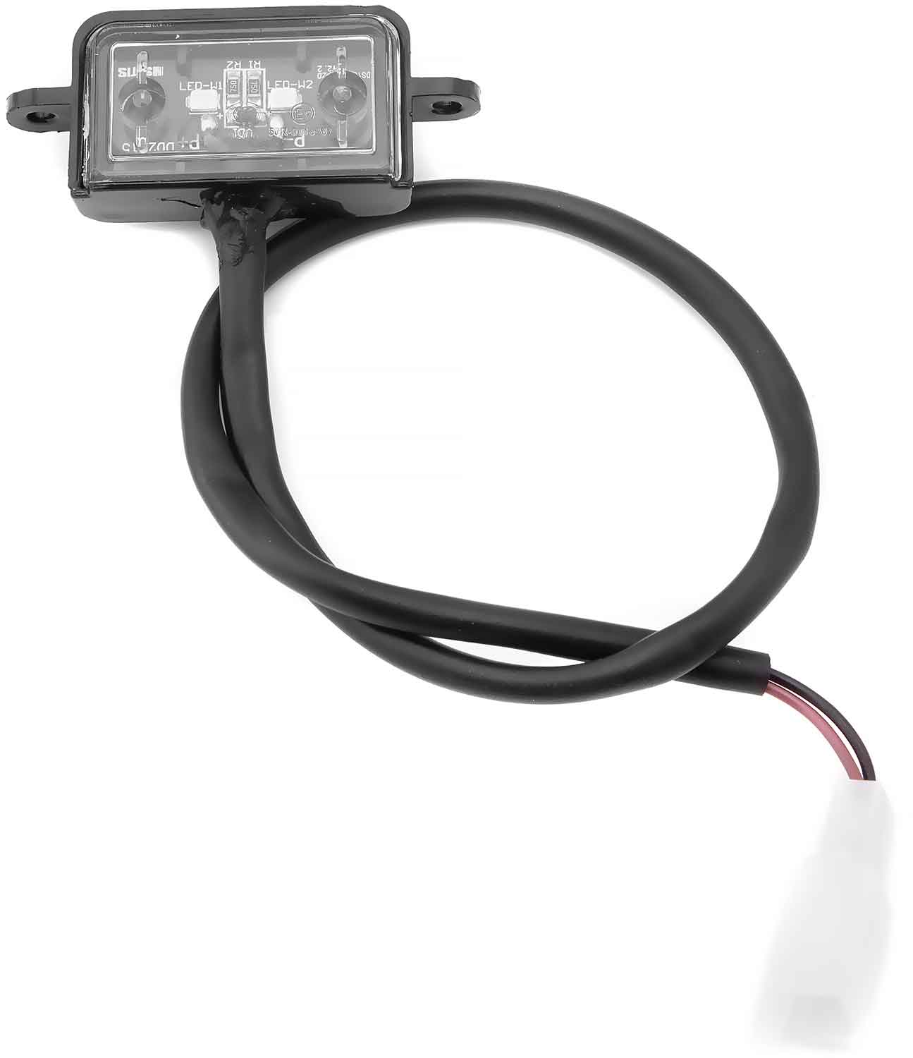 LED Nummernschildbeleuchtung - Passende Nummernschildbeleuchtung für das Modell SXT Yadea G5 Material: Kunststoff 2-polige Steckverbindung Maße (mit Kabel): 430 x 60 x 13 mm (Länge x Breite x Tiefe) - von SXT-Scooters