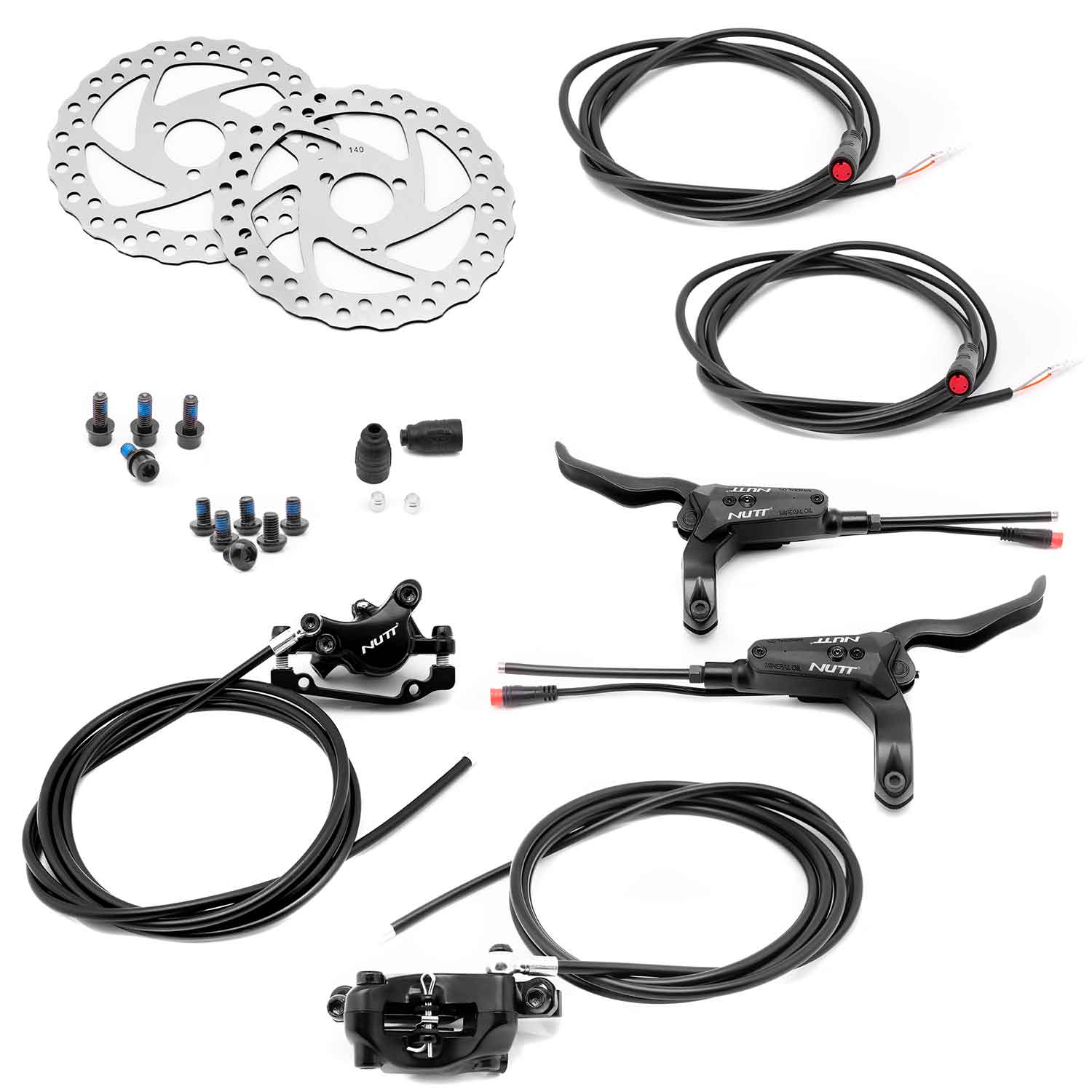 Hydraulisches Scheibenbremsenset Vorderrad + Hinterrad - Hydraulisches Scheibenbremsenset Vorderrad + Hinterrad Artikel beinhaltet folgende Komponenten: 2 Finger- Bremsgriffe (rechte und linke Seite) Hydraulische 1-zylindrige Bremsättel inkl. Bremsbelägen