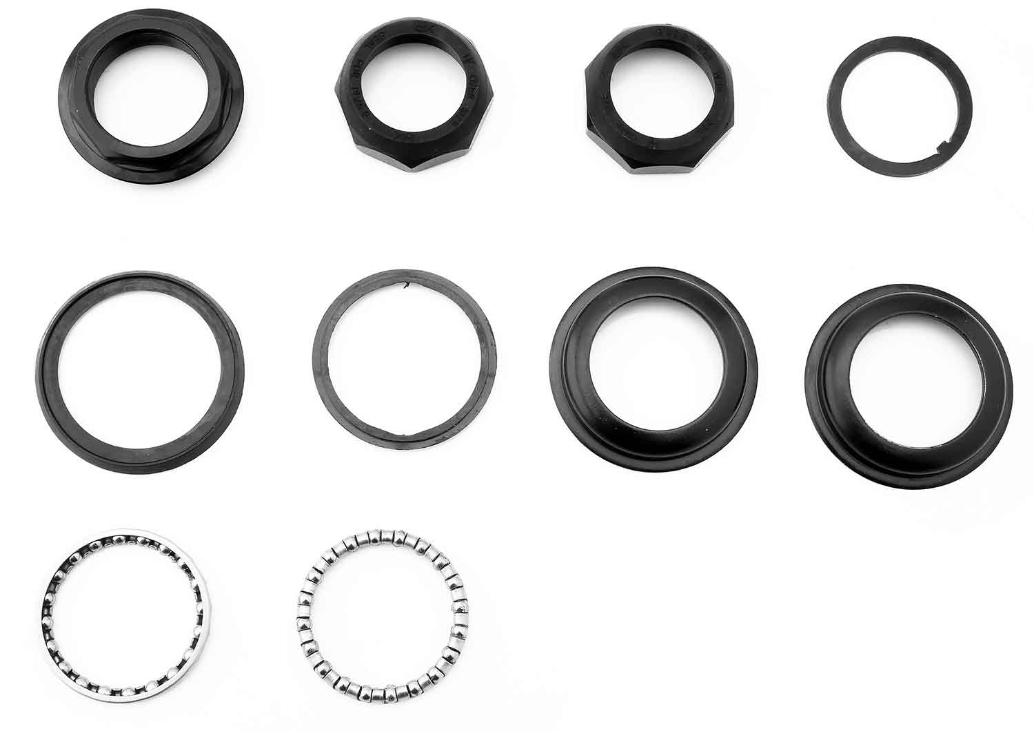 Lenkkopflager-Set - Passendes Lenkkopflager-Set für die Modelle SXT Ultimate Pro (3.Generation) und Pro + 10-teiliges Set bestehend aus: Lager (2x) Lagerschale (2x) Dichtungsring (2x) Abstandshalter (1x) Spannungsschraube (1x) Kontermutter (2x) Lager-Durc