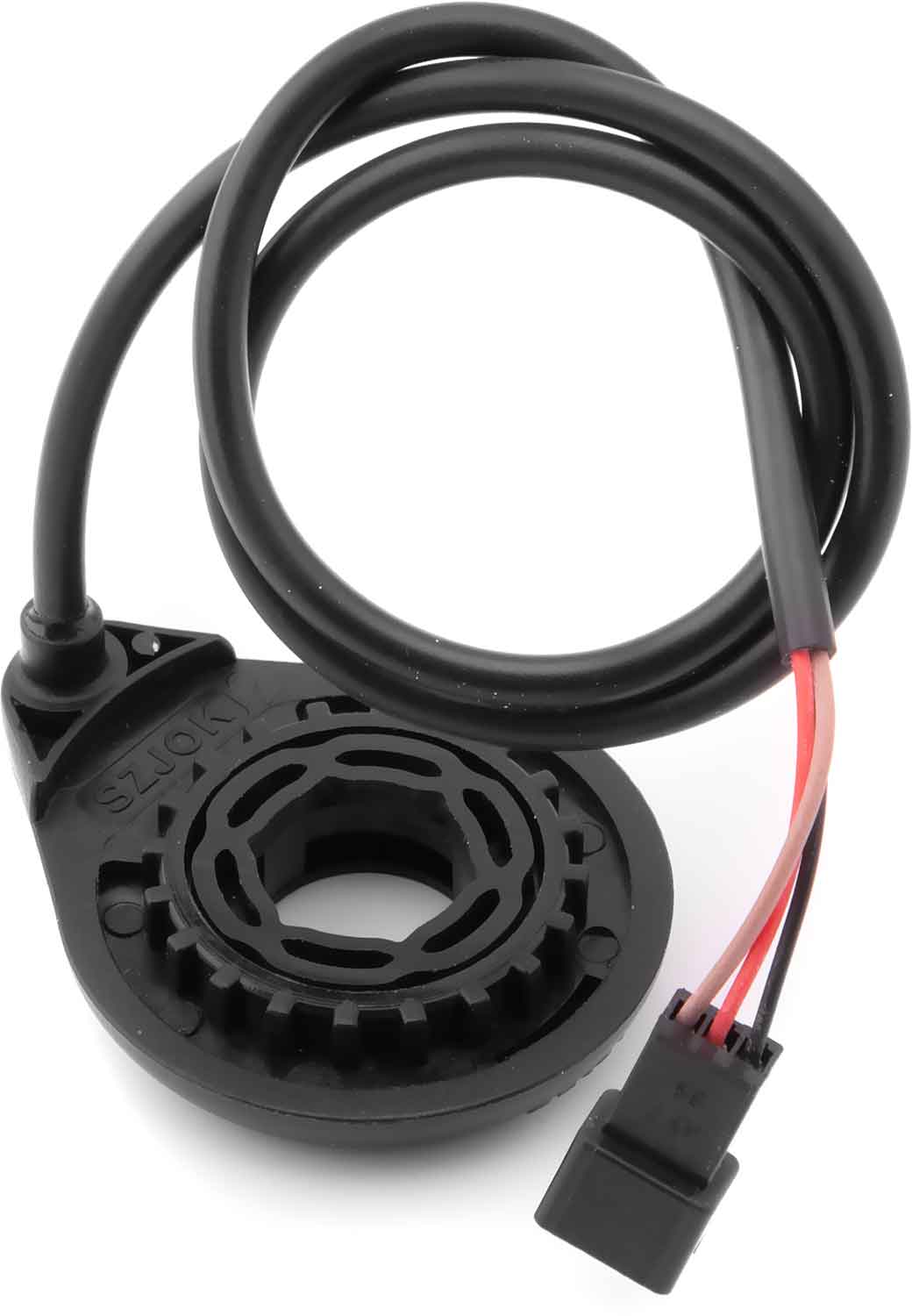 Tritt-Sensor - Passender Tritt-Sensor für das Modell SXT Velox Der Sensor erfasst die manuelle Pedaldrehung und sorgt für die entsprechende Motor-Unterstützung 3-polige Steckverbindung Abmessung Sensor: Länge: 55 mm Breite: 43 mm Dicke: 12 mm Innenlochdur