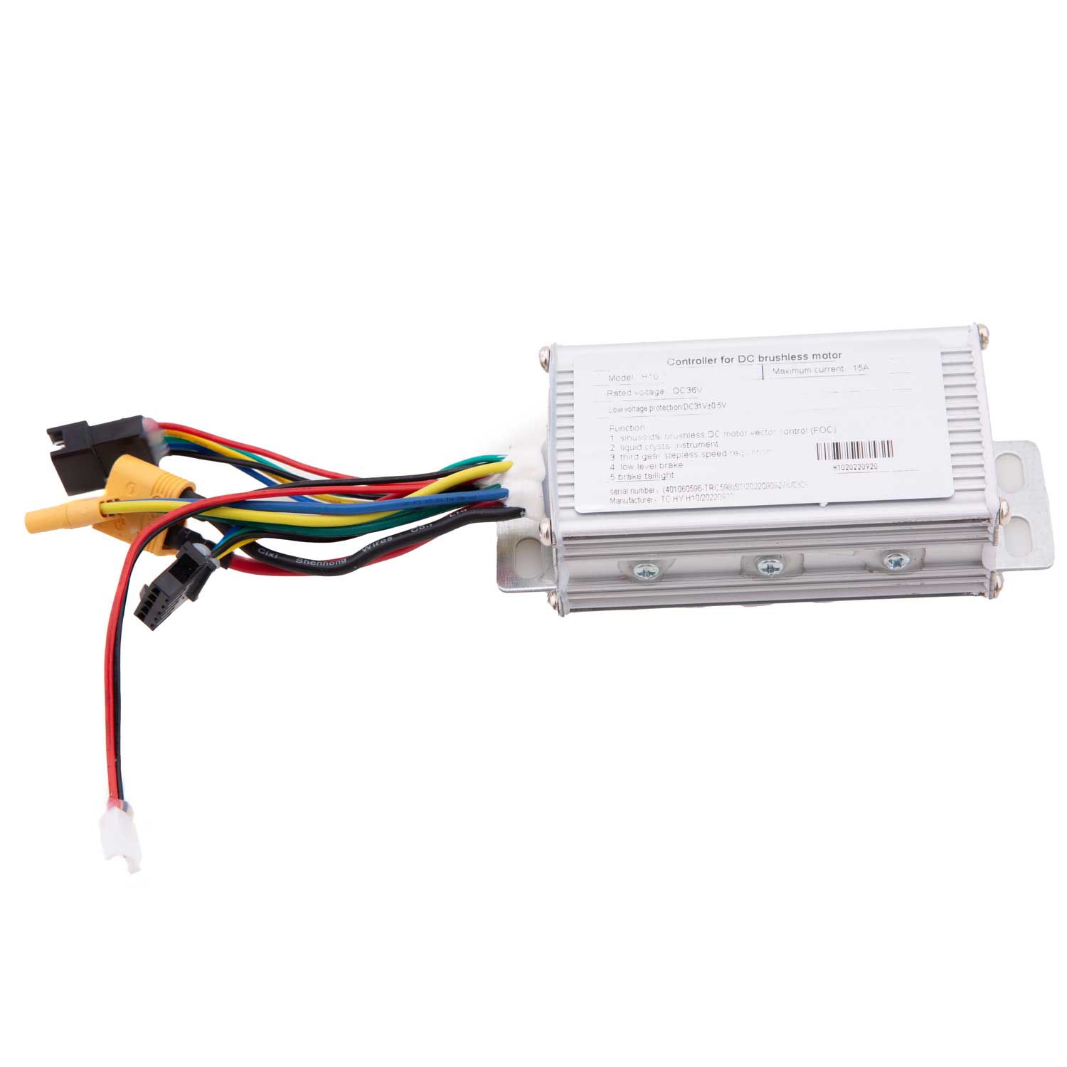 Steuergerät 36V 300W - Passendes Steuergerät für das Modell Scotex H10 ACHTUNG! Für den 36V 10Ah Li-Akku (Artikelnr.: SP1319) muss das entsprechende Steuergerät verwendet werden. Betriebsspannung: 36V DC Ausgangsspannung: 300W Maße (für 7,5Ah Li-Akku): 10