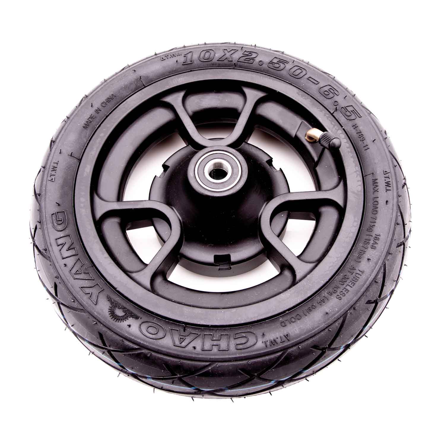 Vorderrad (Komplettrad) - Vollständiges Vorderrad mit Felge und bereits montiertem Reifen Kompatibel mit dem Modell Scotex H20 Reifengröße: 10x2.50-6.5 - von SXT-Scooters